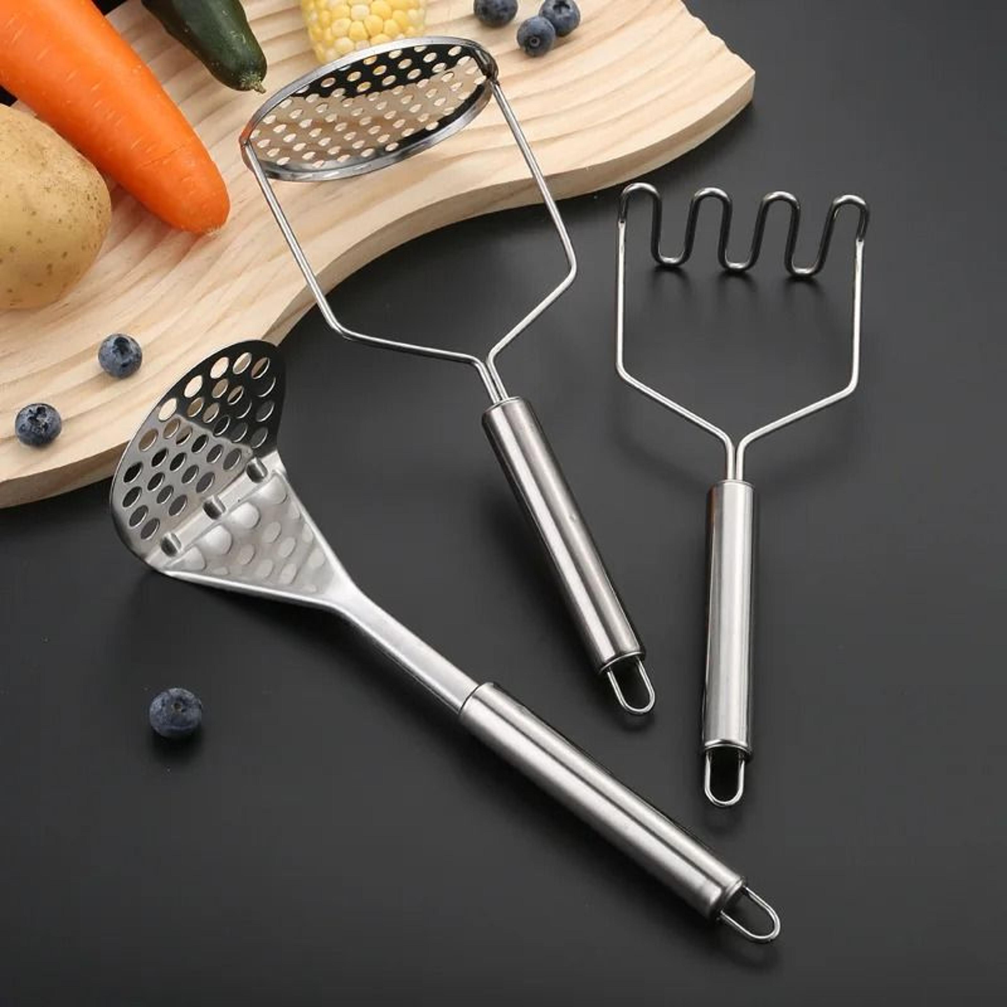 stainless steel manual potato and vegetable masher