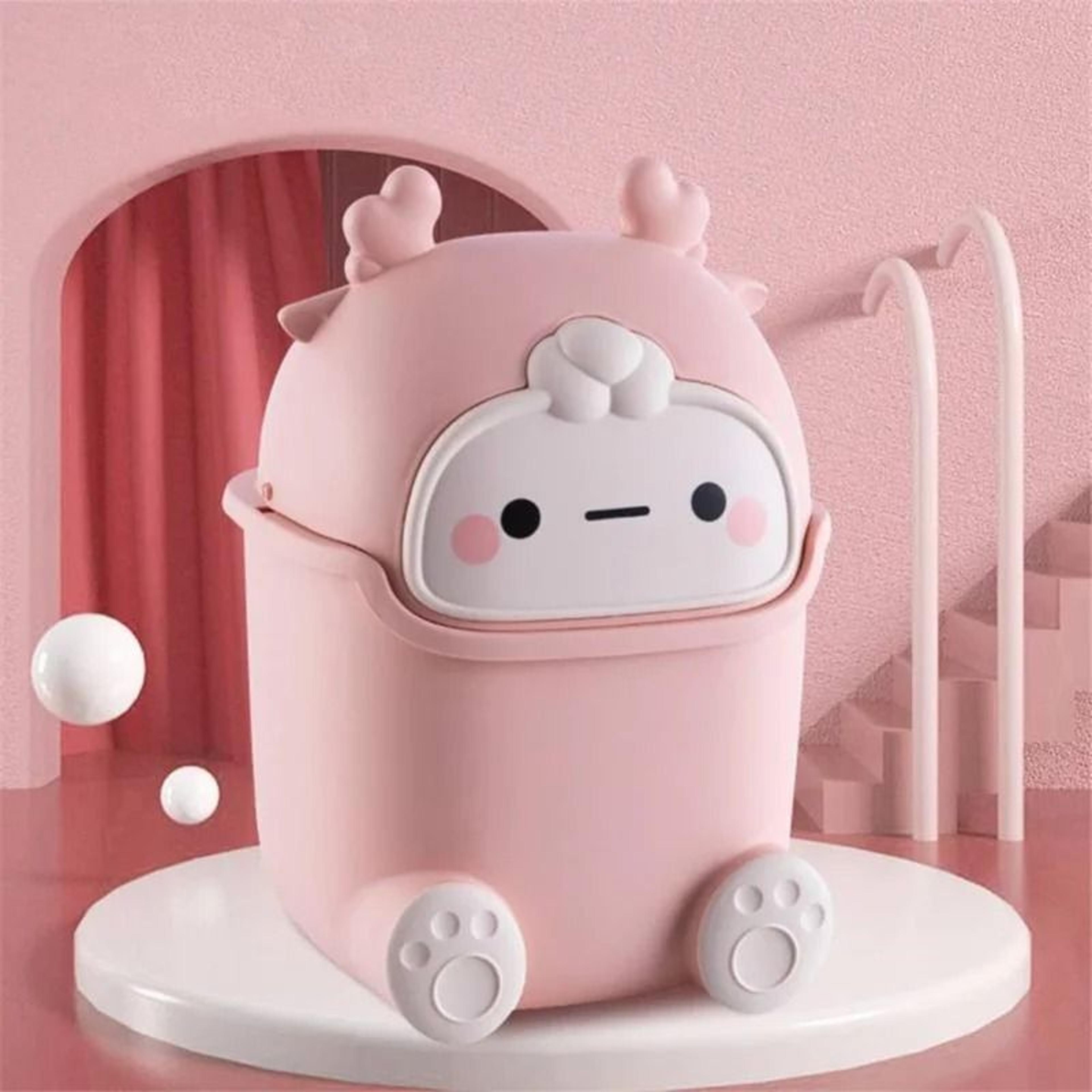 compact character desktop waste bin and organizer