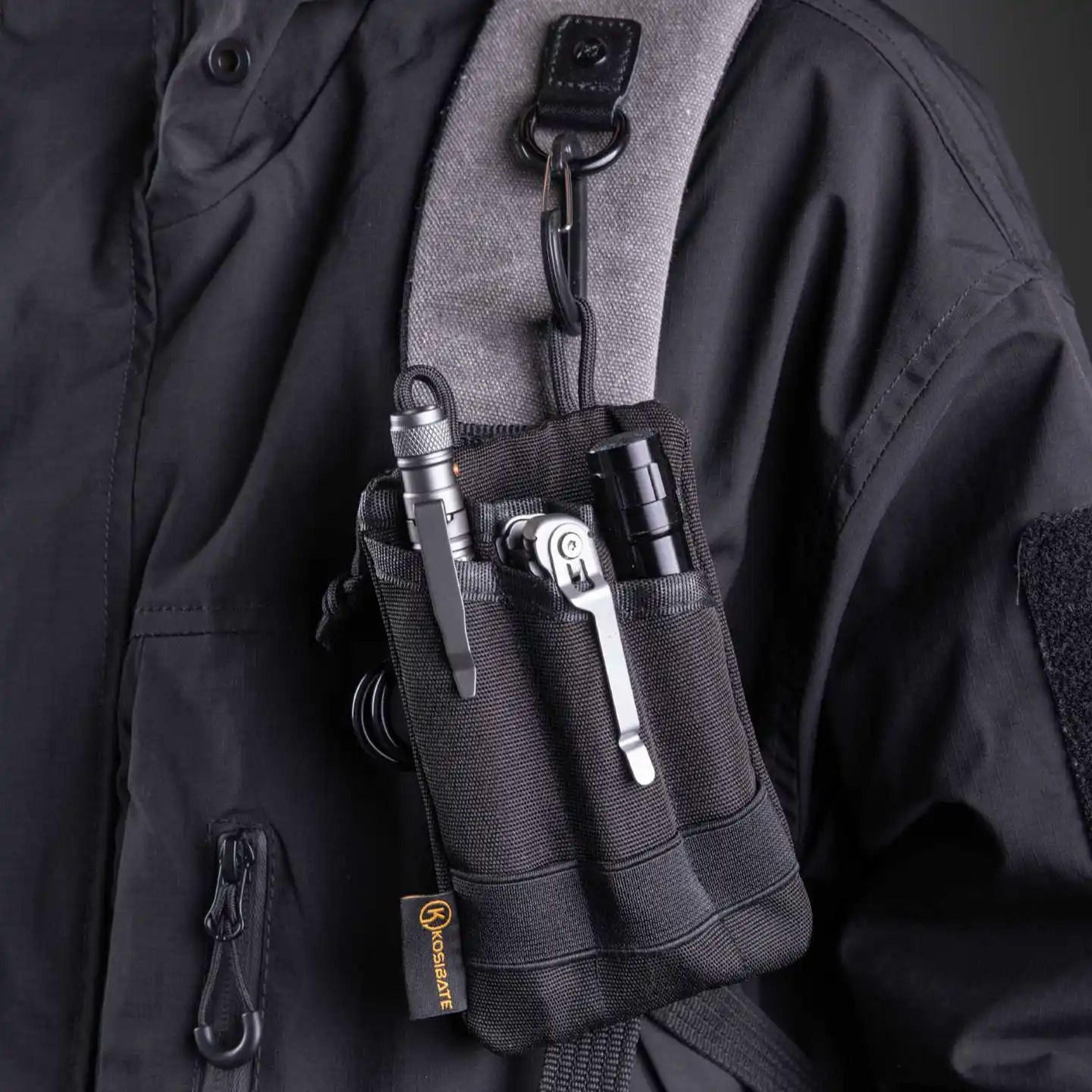 tactical molle edc pouch and compact utility wallet