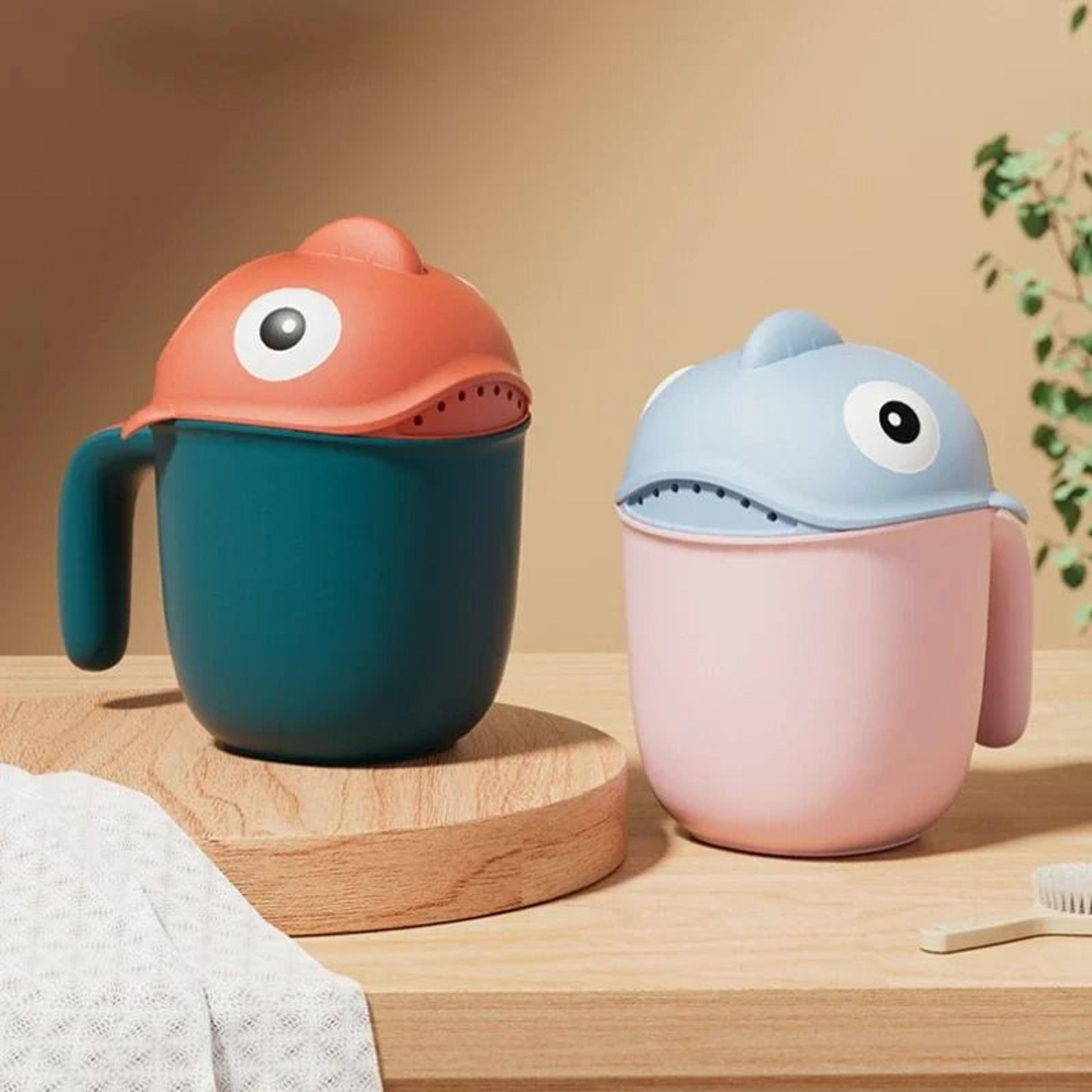 cartoon shark kids bath shower rinse cup