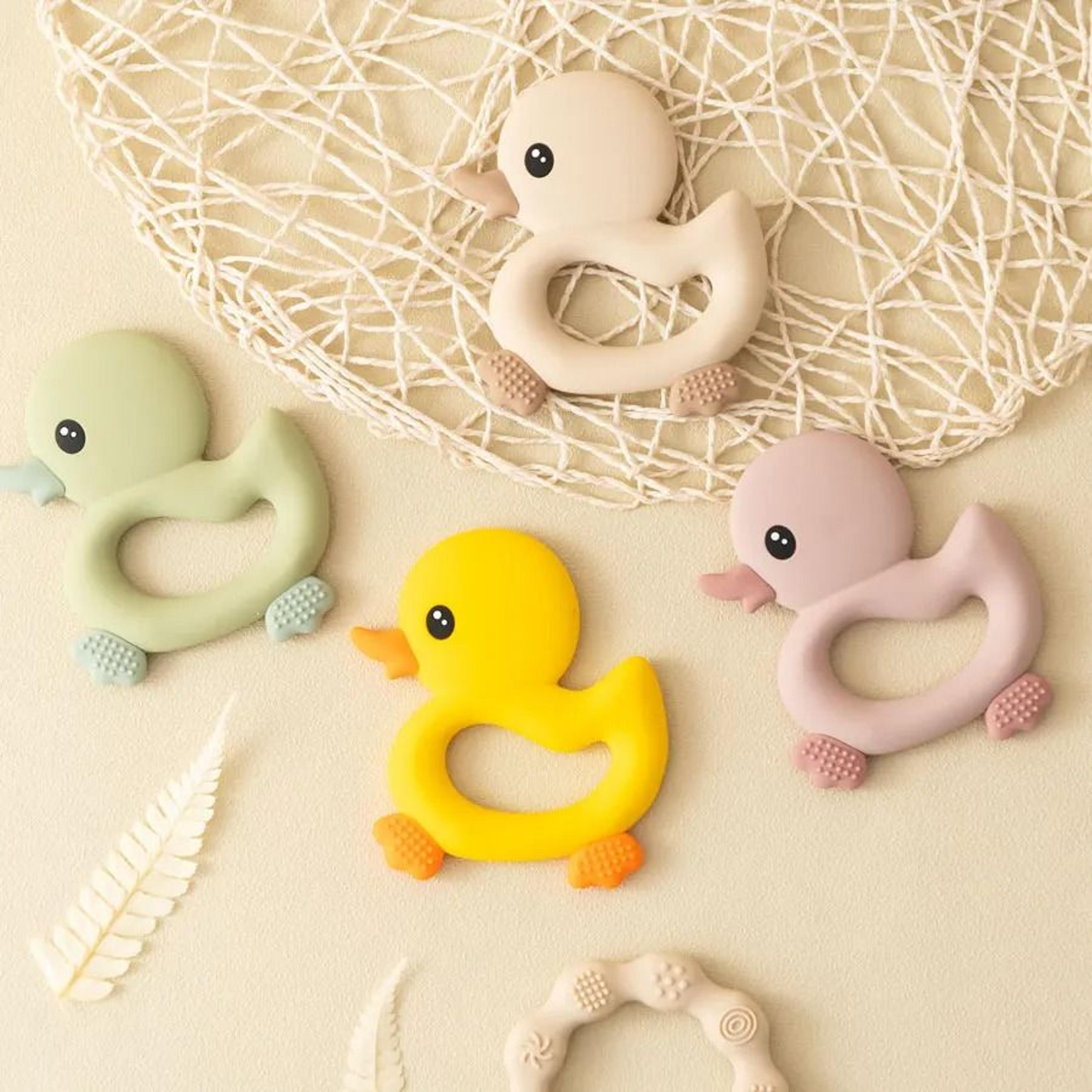 cartoon duck kids silicone teether