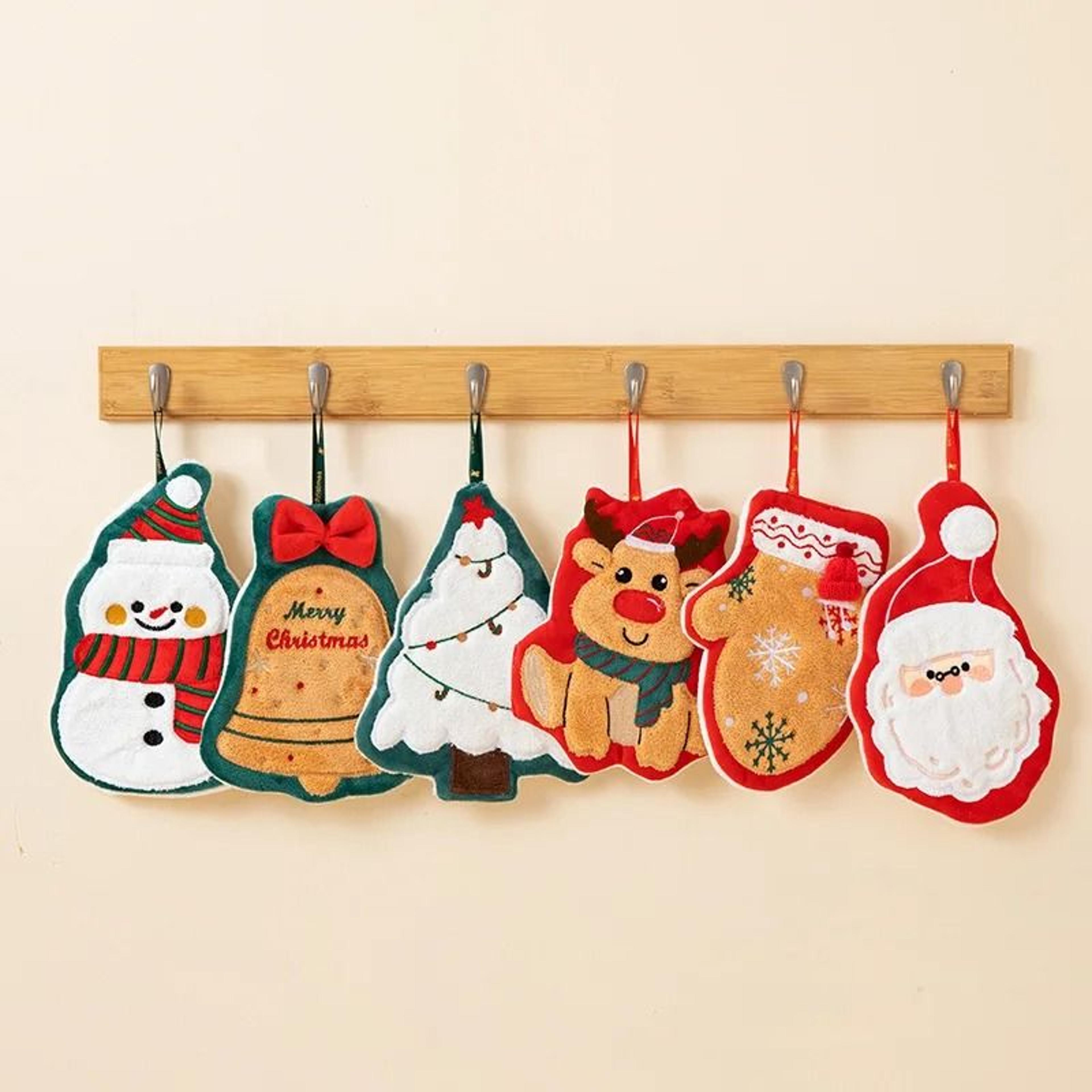 festive cartoon kids christmas bath towel
