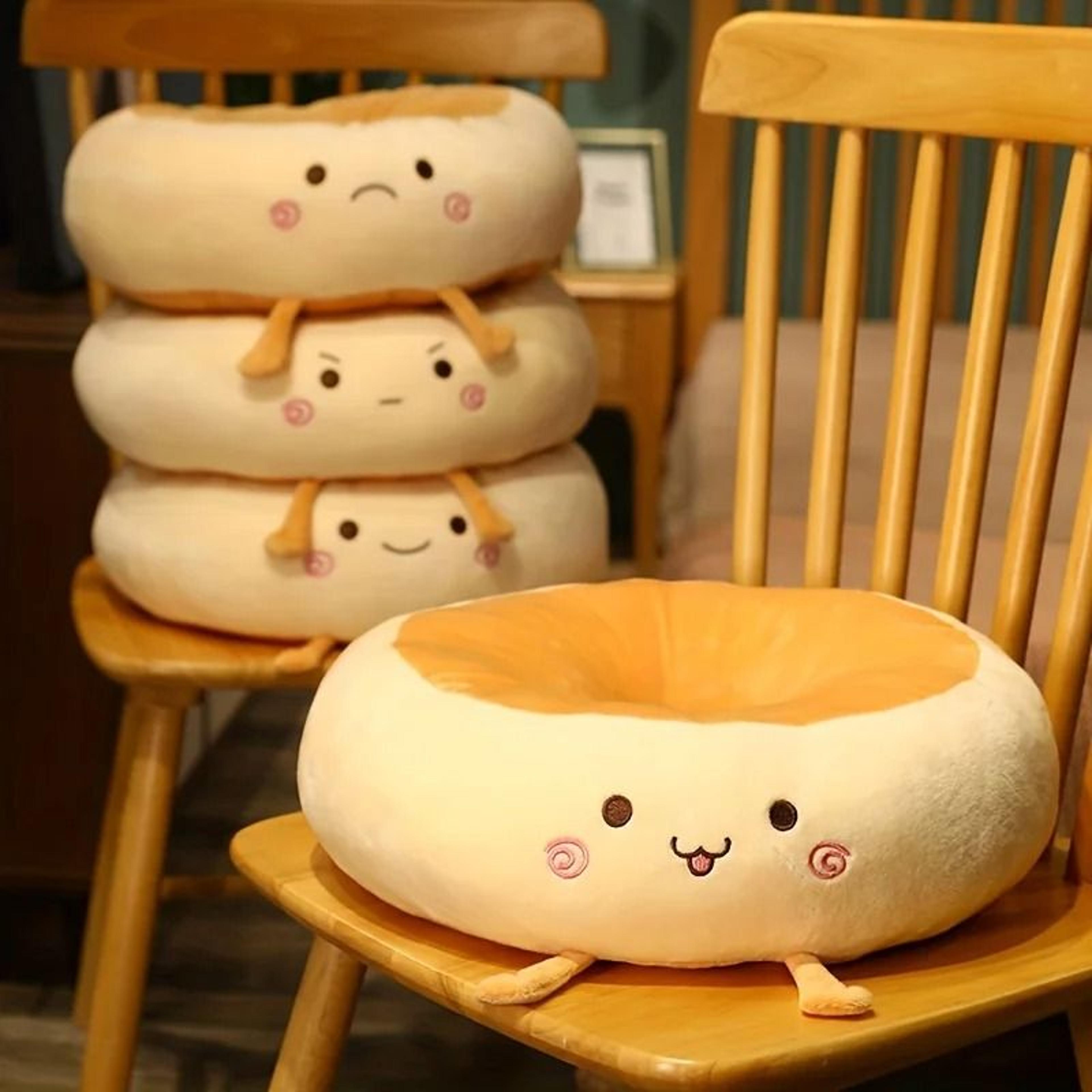 bread themed memory foam seat and waist cushion