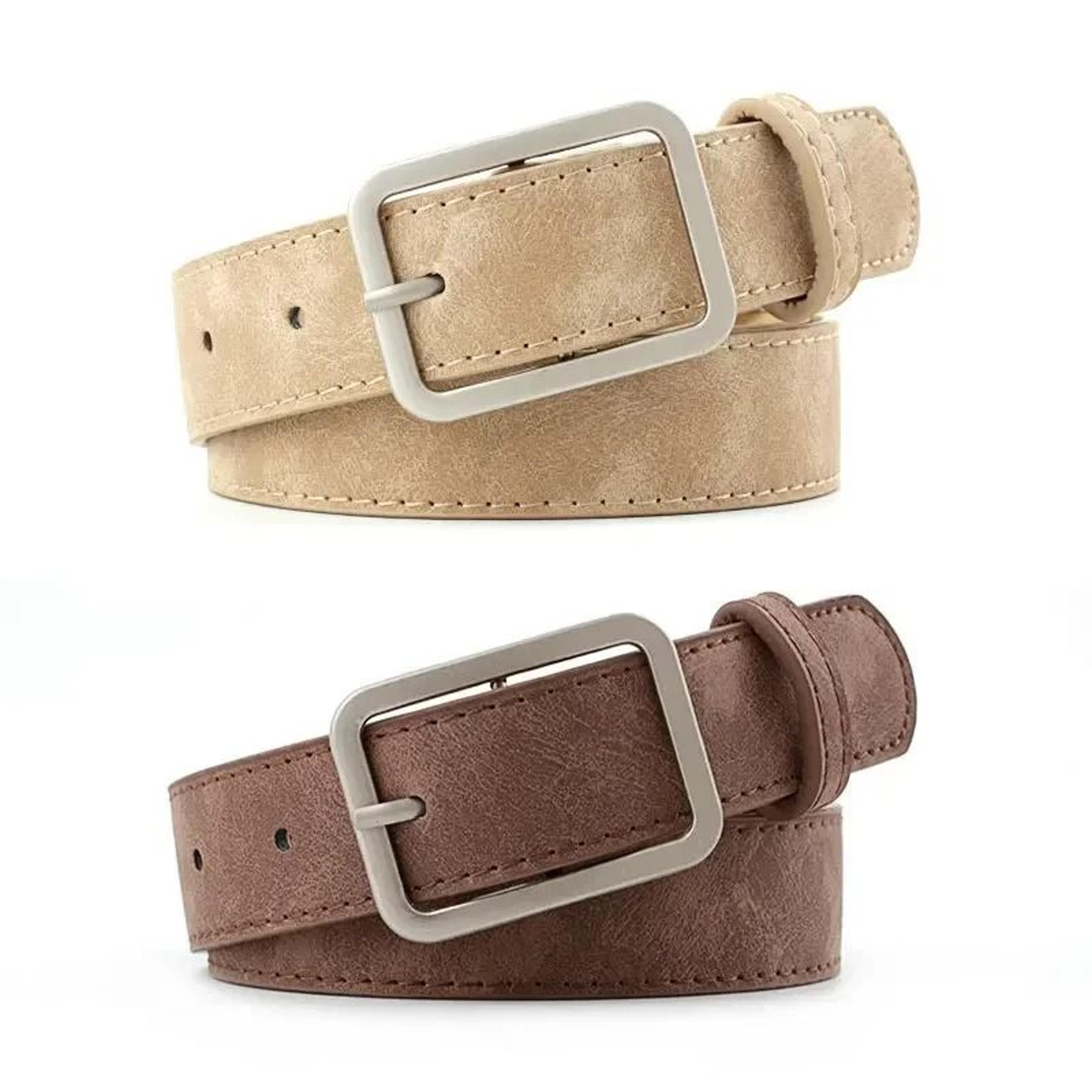 retro geometric metallic buckle fashion belt