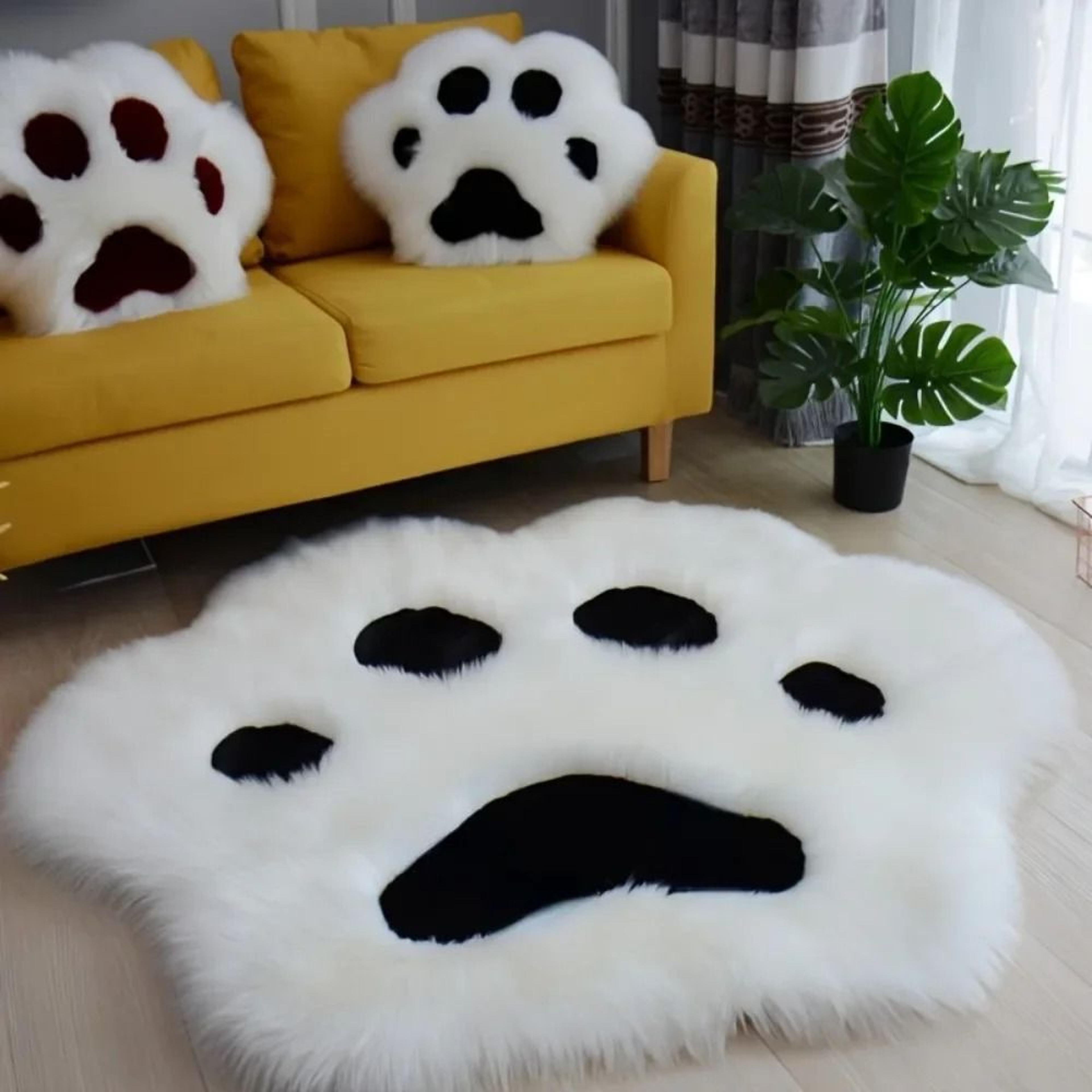 ultra soft plush cat paw decorative floor mat