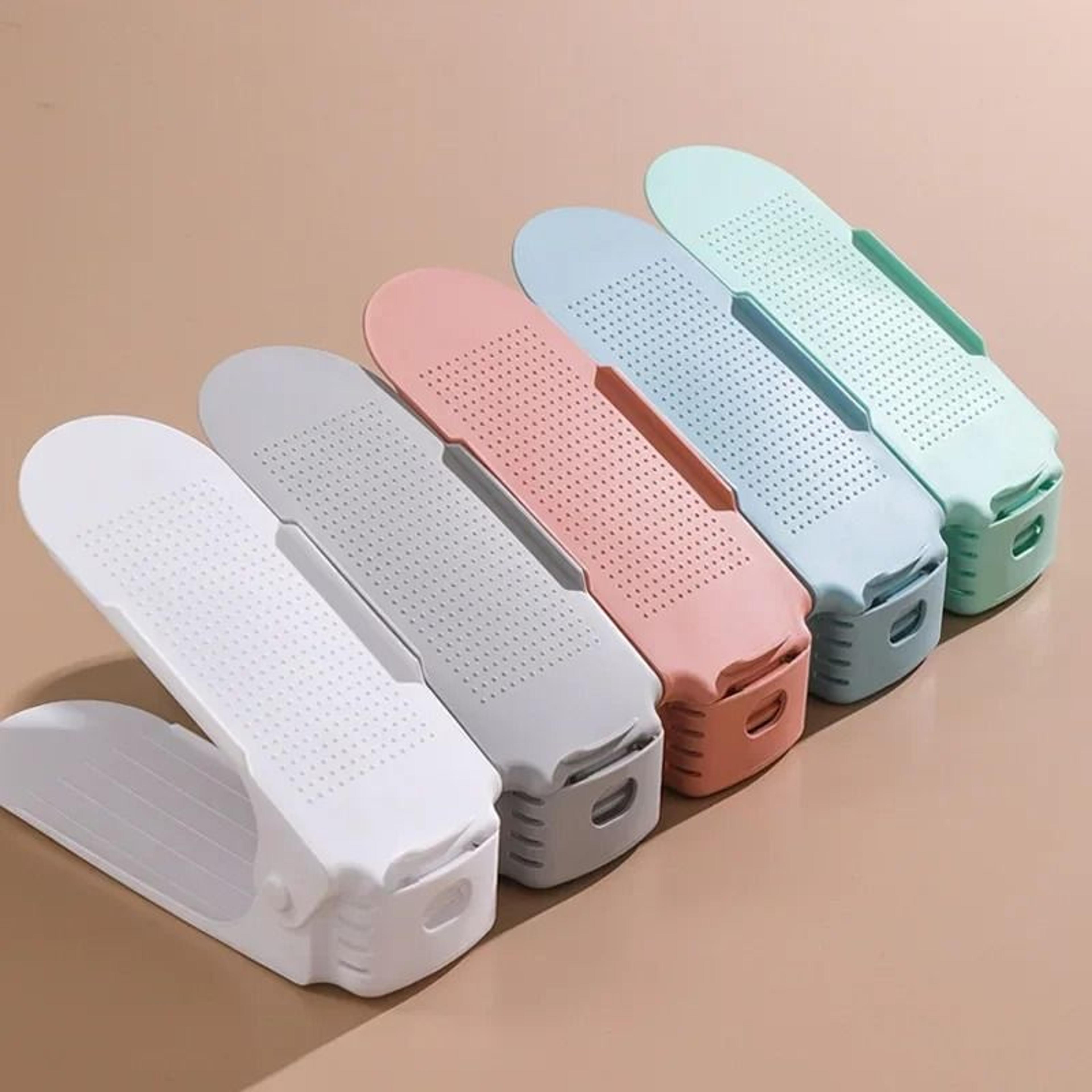 space saving adjustable shoe stacking rack