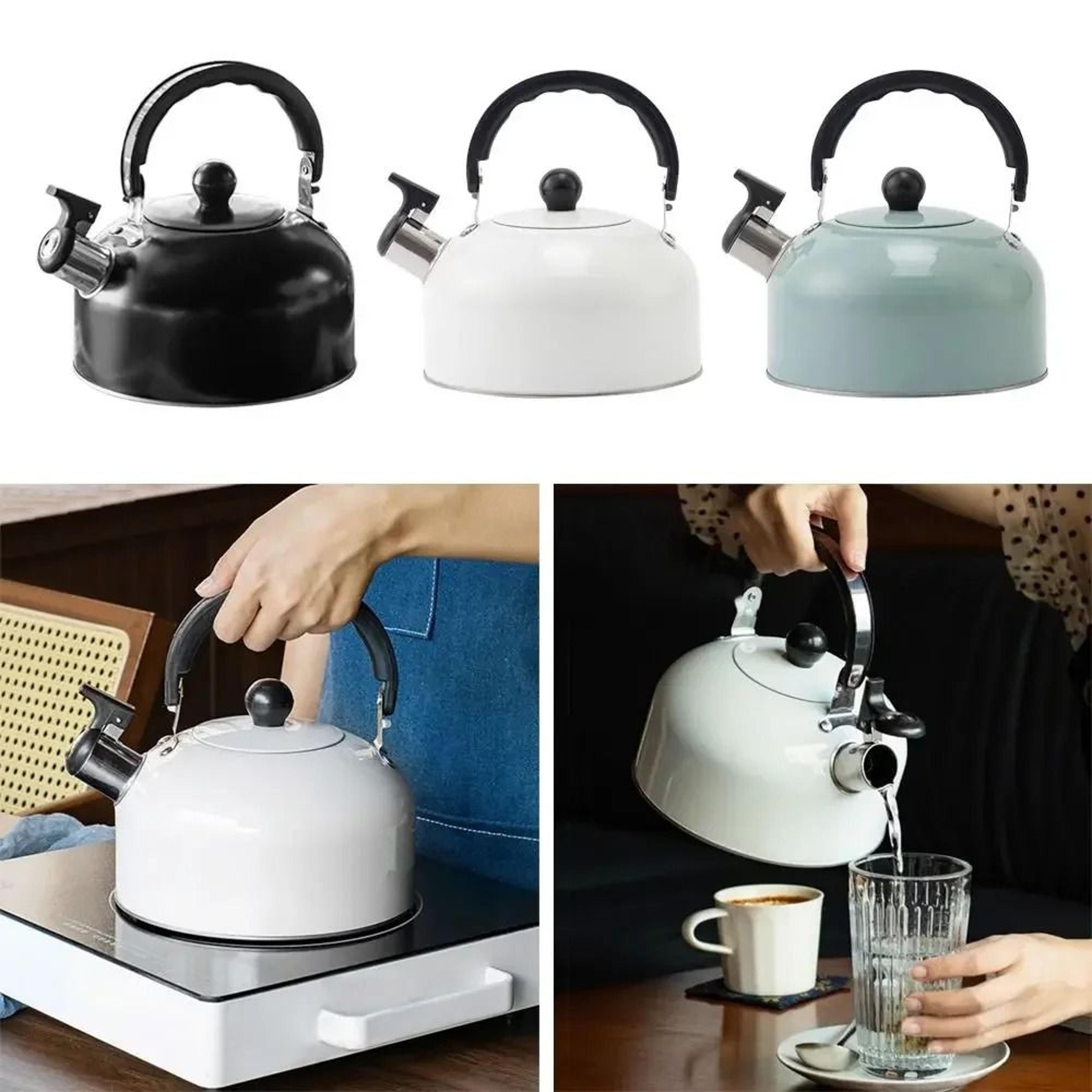high capacity 101 oz whistling stainless steel tea kettle