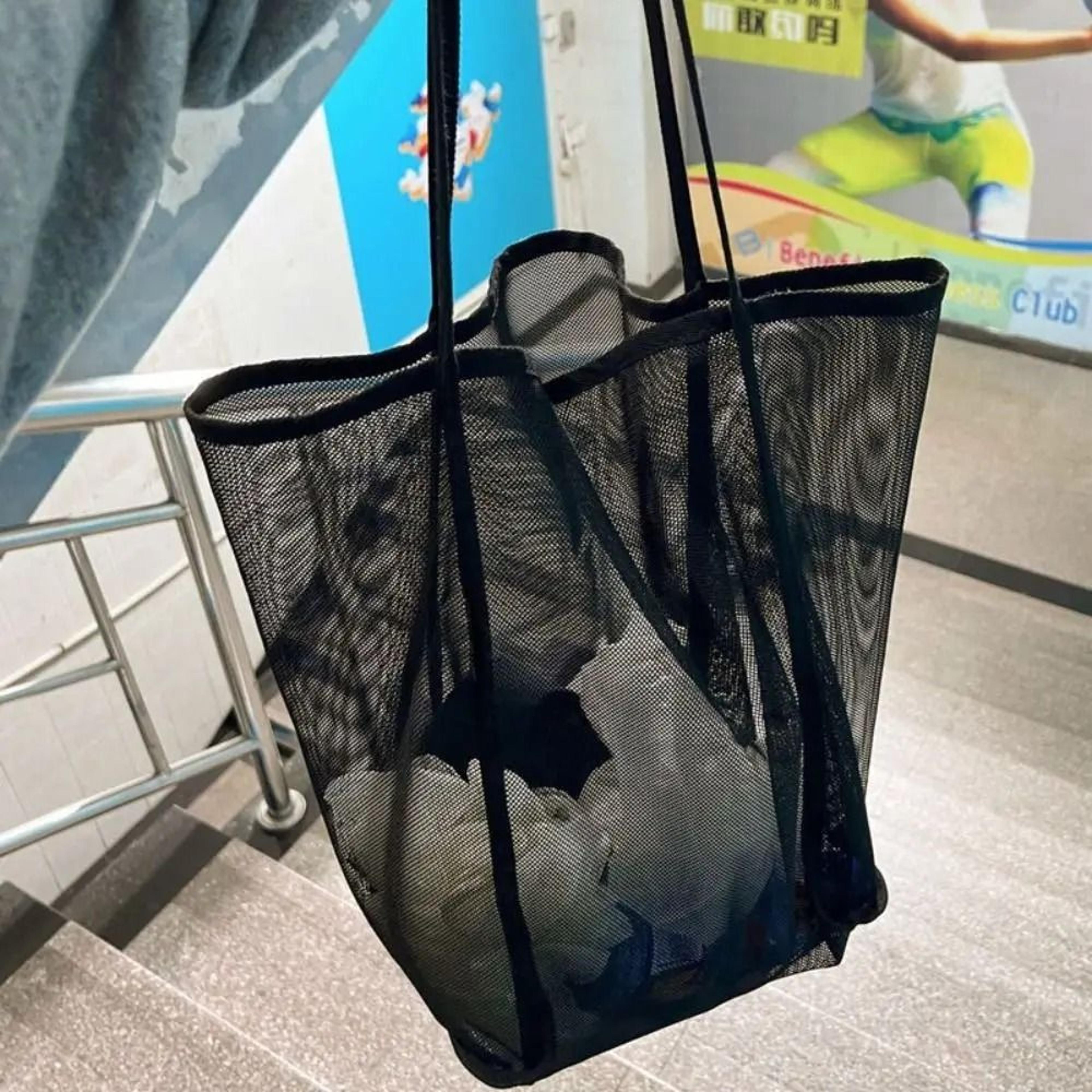 lightweight mesh shoulder handbag