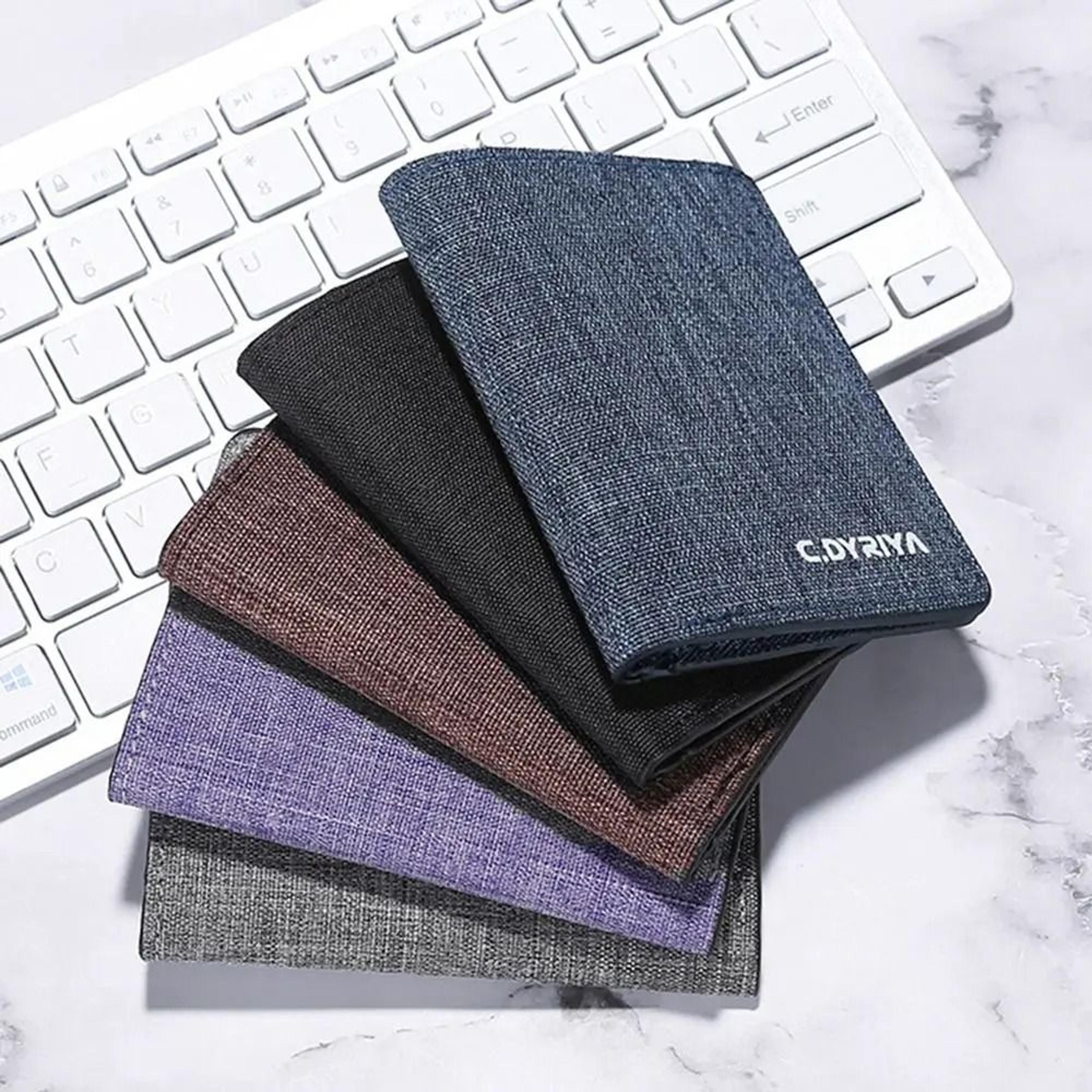 ultra thin canvas bifold card wallet