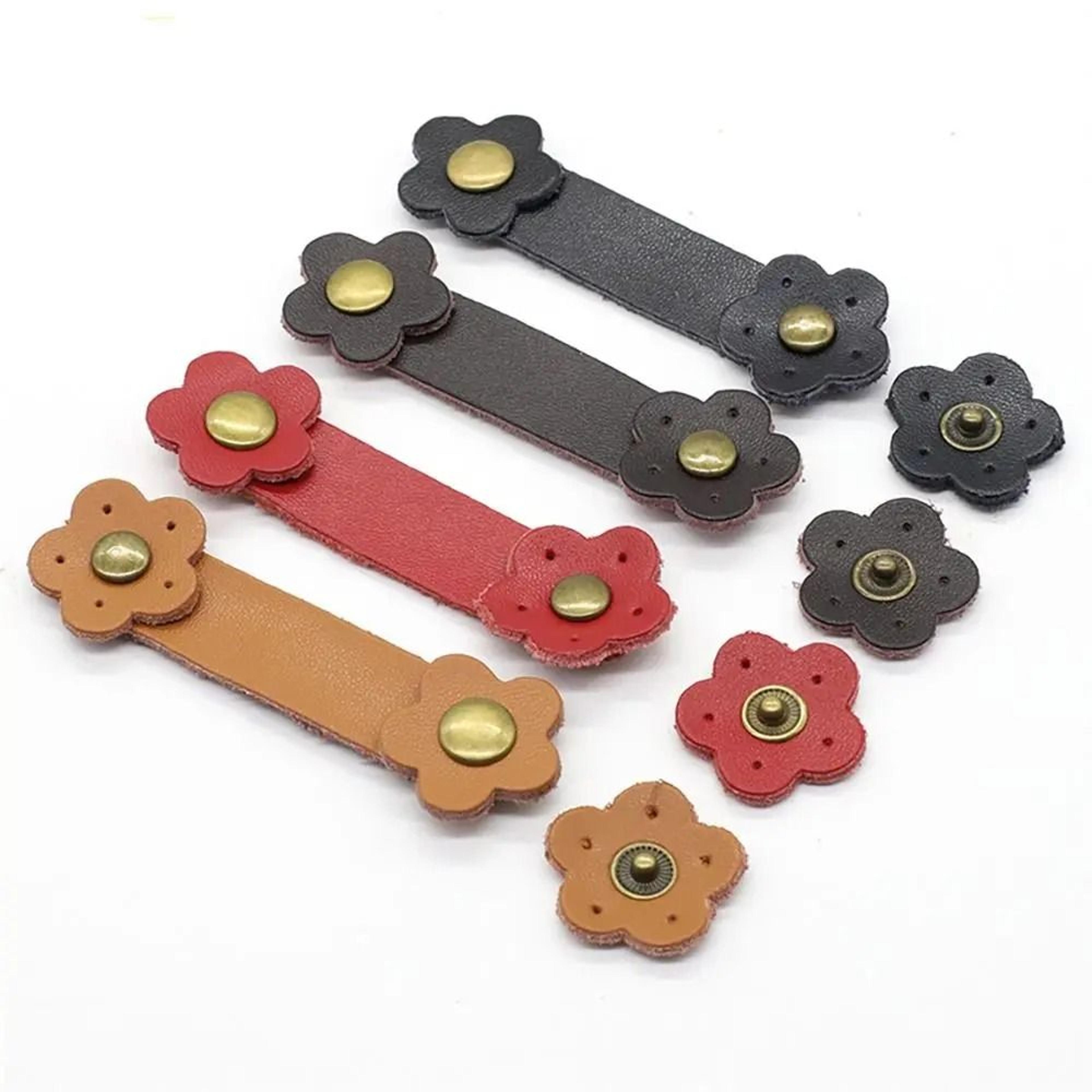 multi colour vintage sew on leather bag buckles