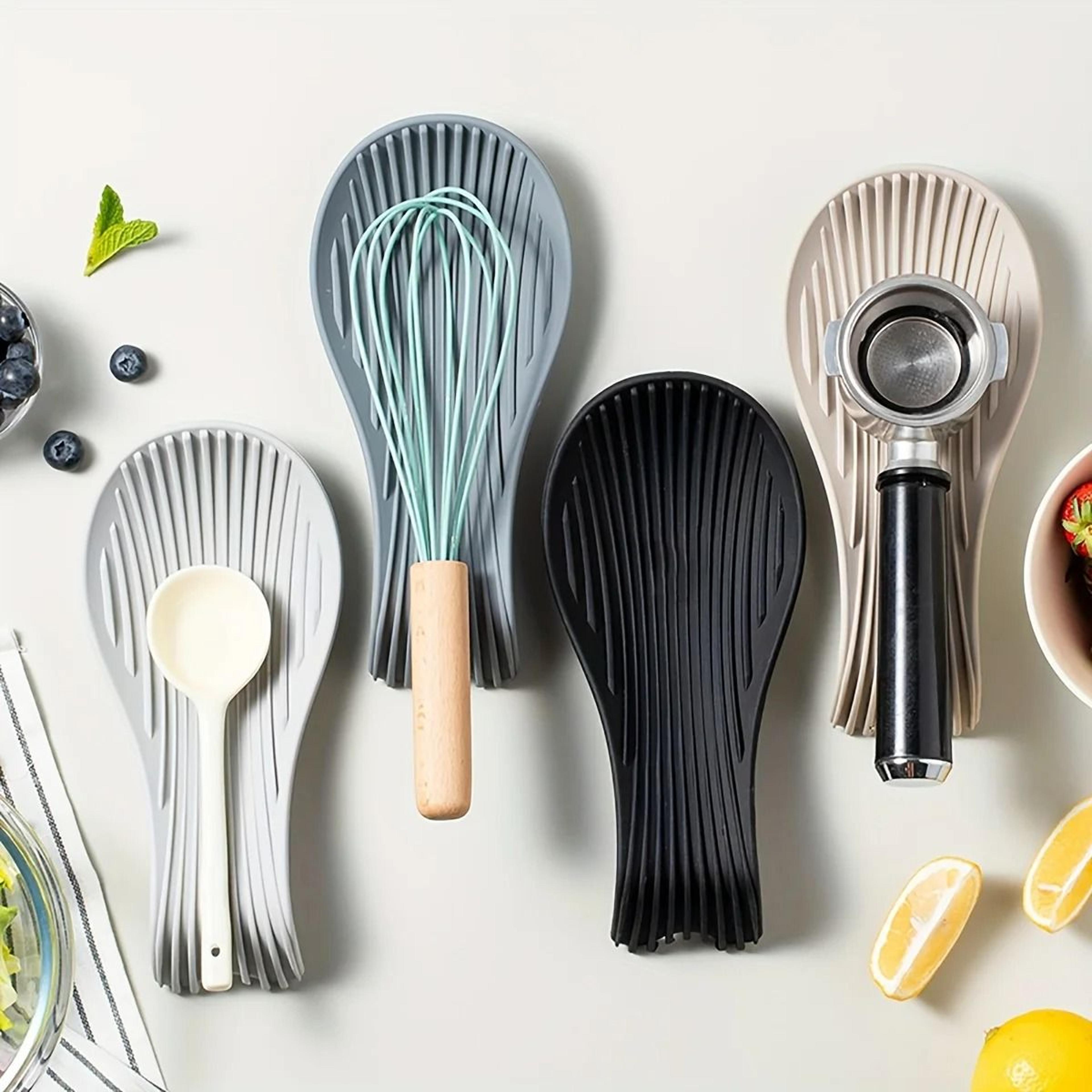 non slip silicone spoon rest and utensil holder