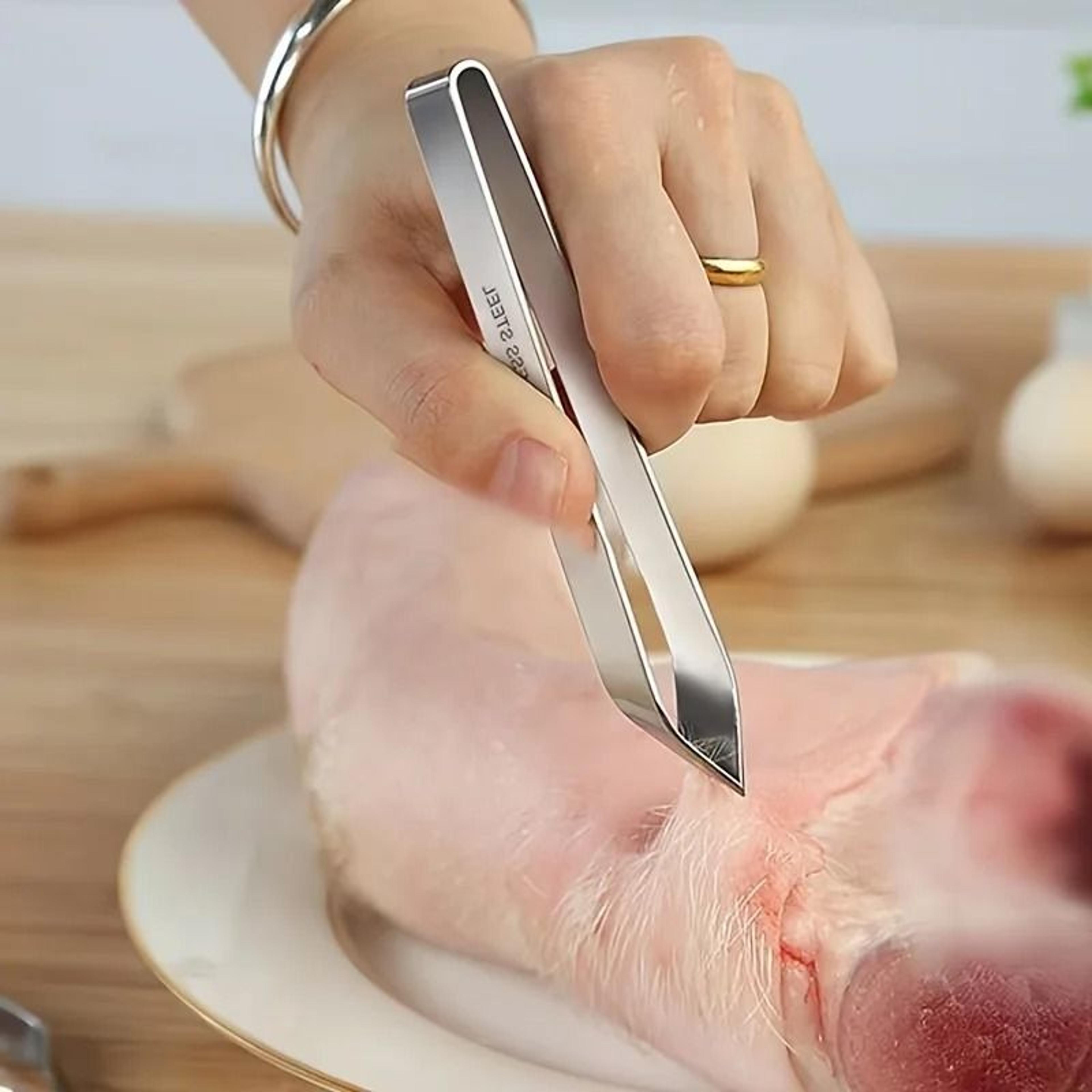 stainless steel fish bone tweezers and extractor
