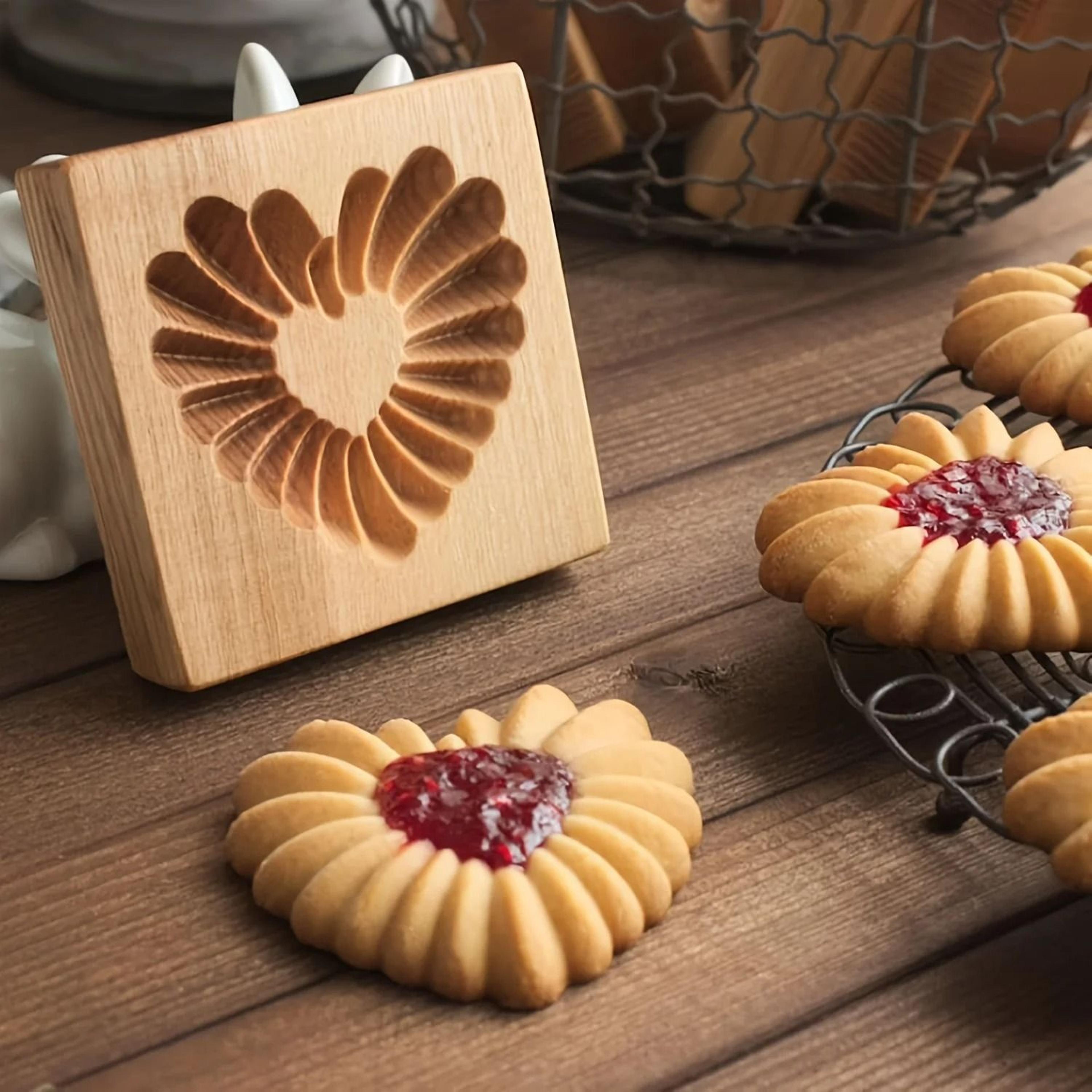 embossed wooden cookie and fondant cutter