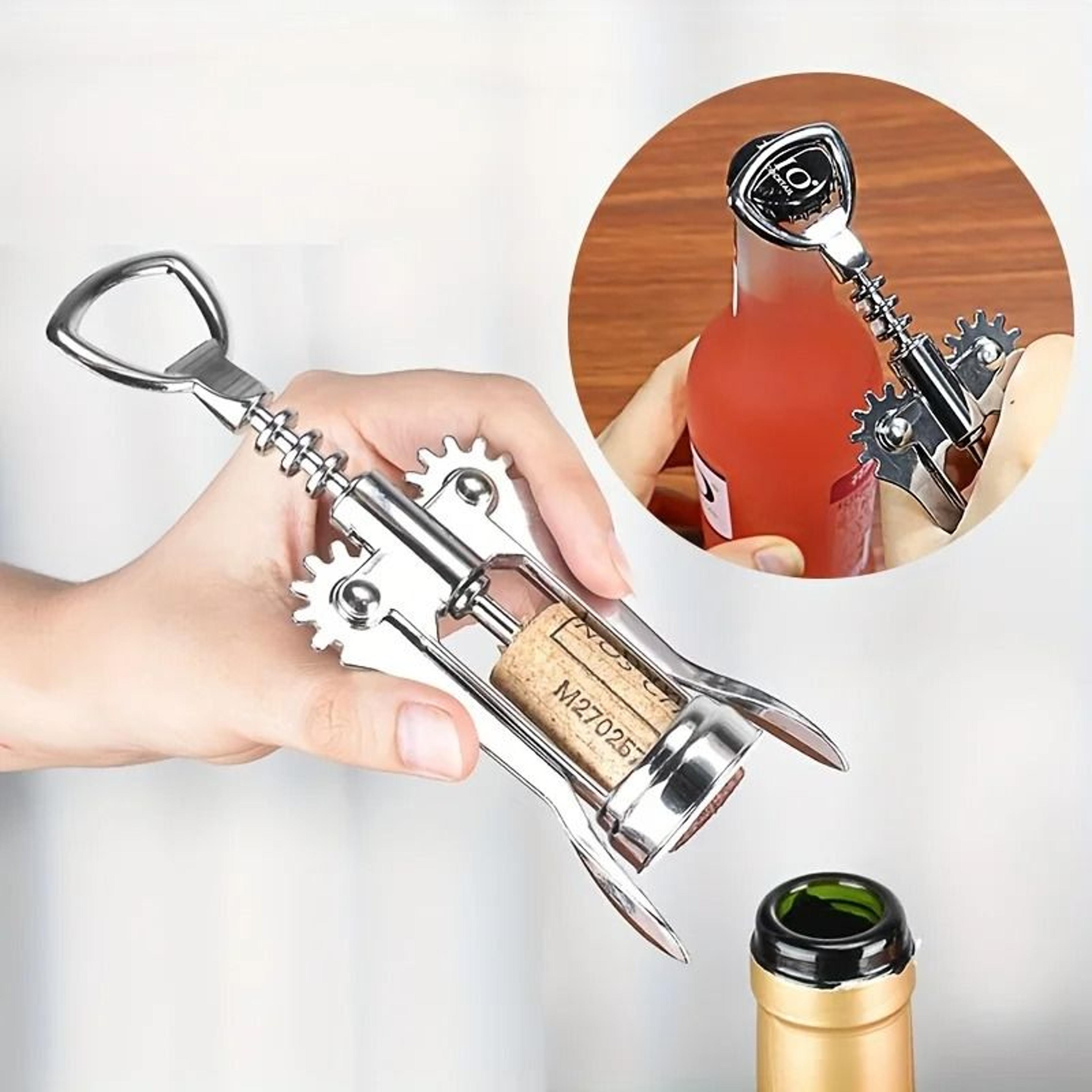 stainless steel wing style wine opener