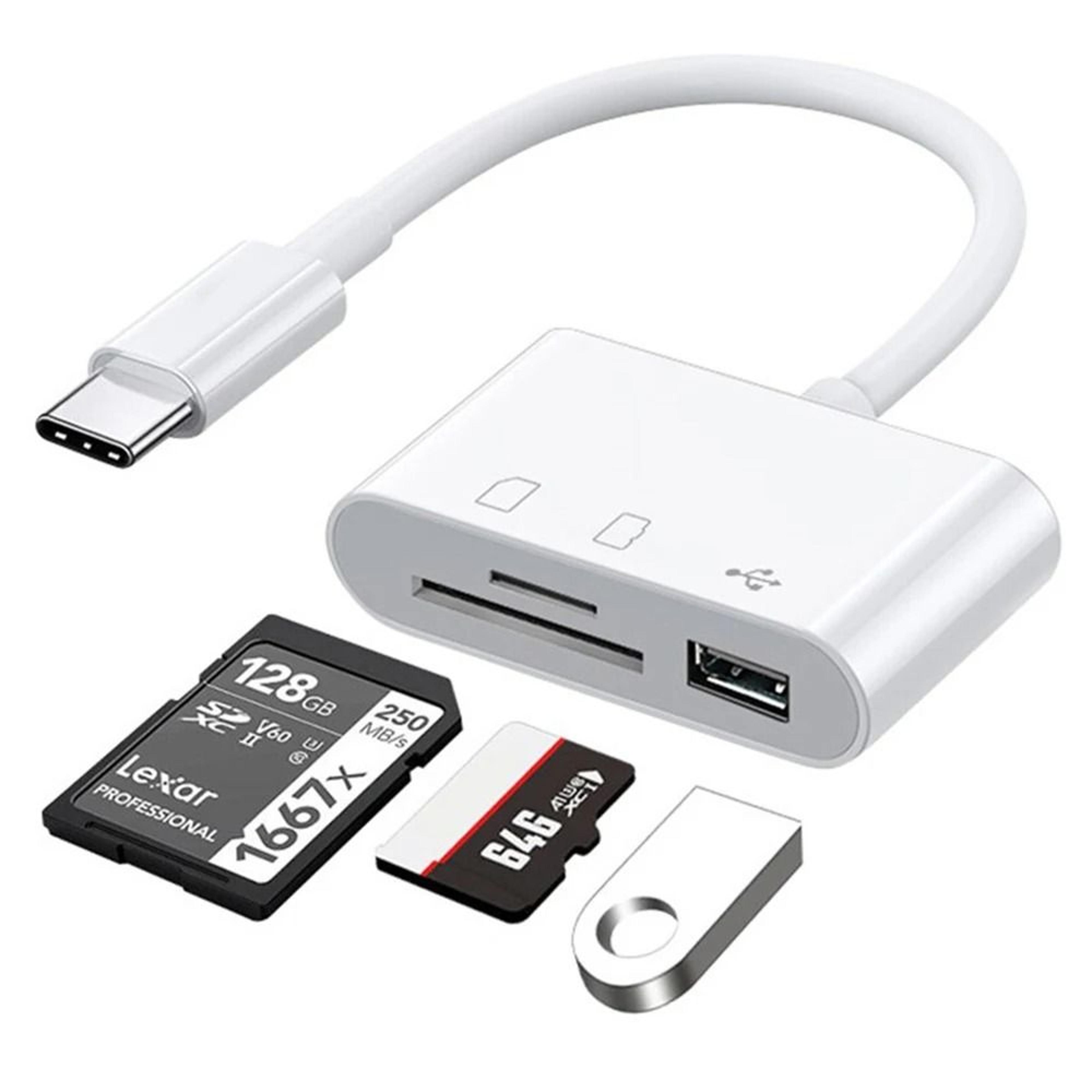 3 in 1 type c otg adapter and memory card reader