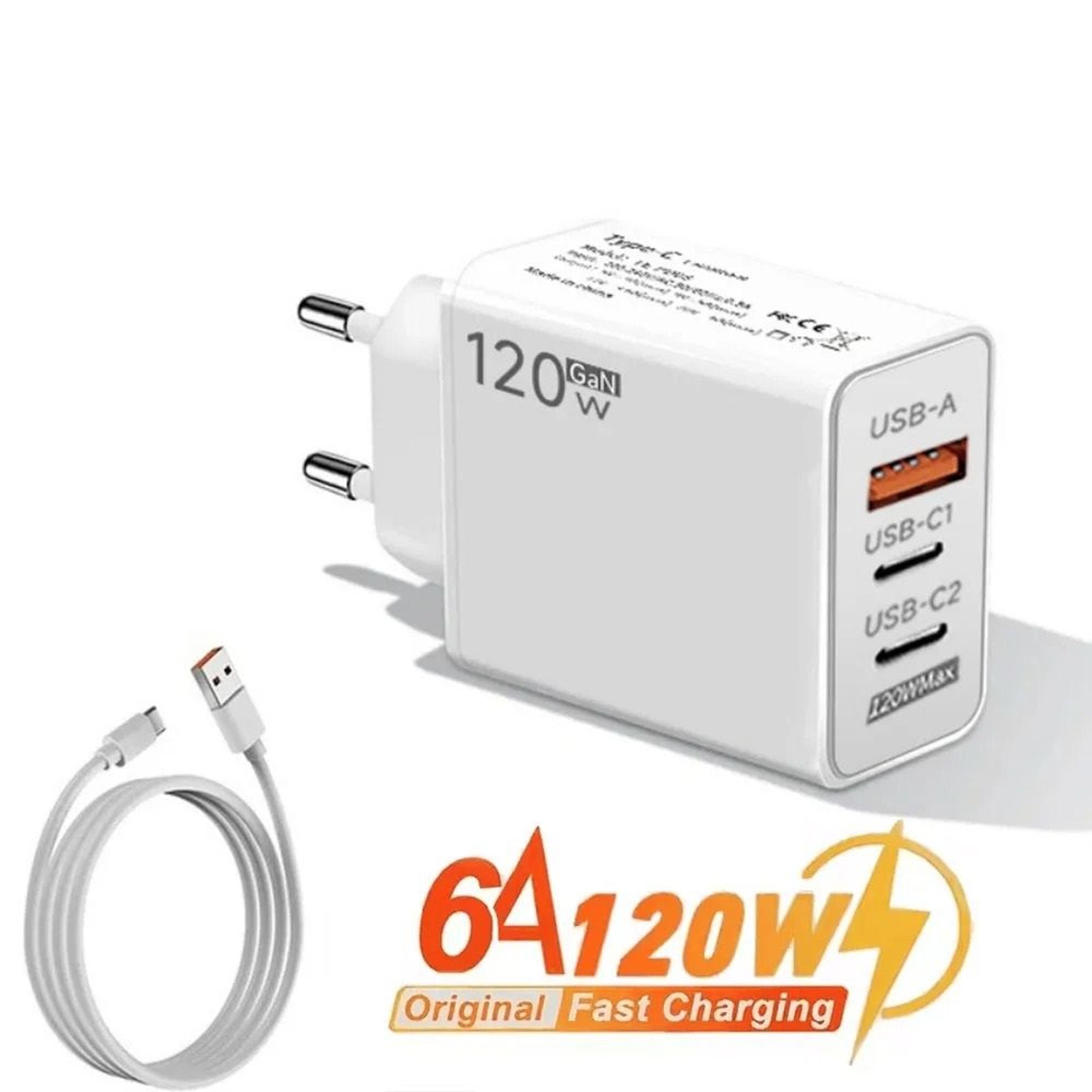 120w ultra-fast gan wall charger and high-current cable set