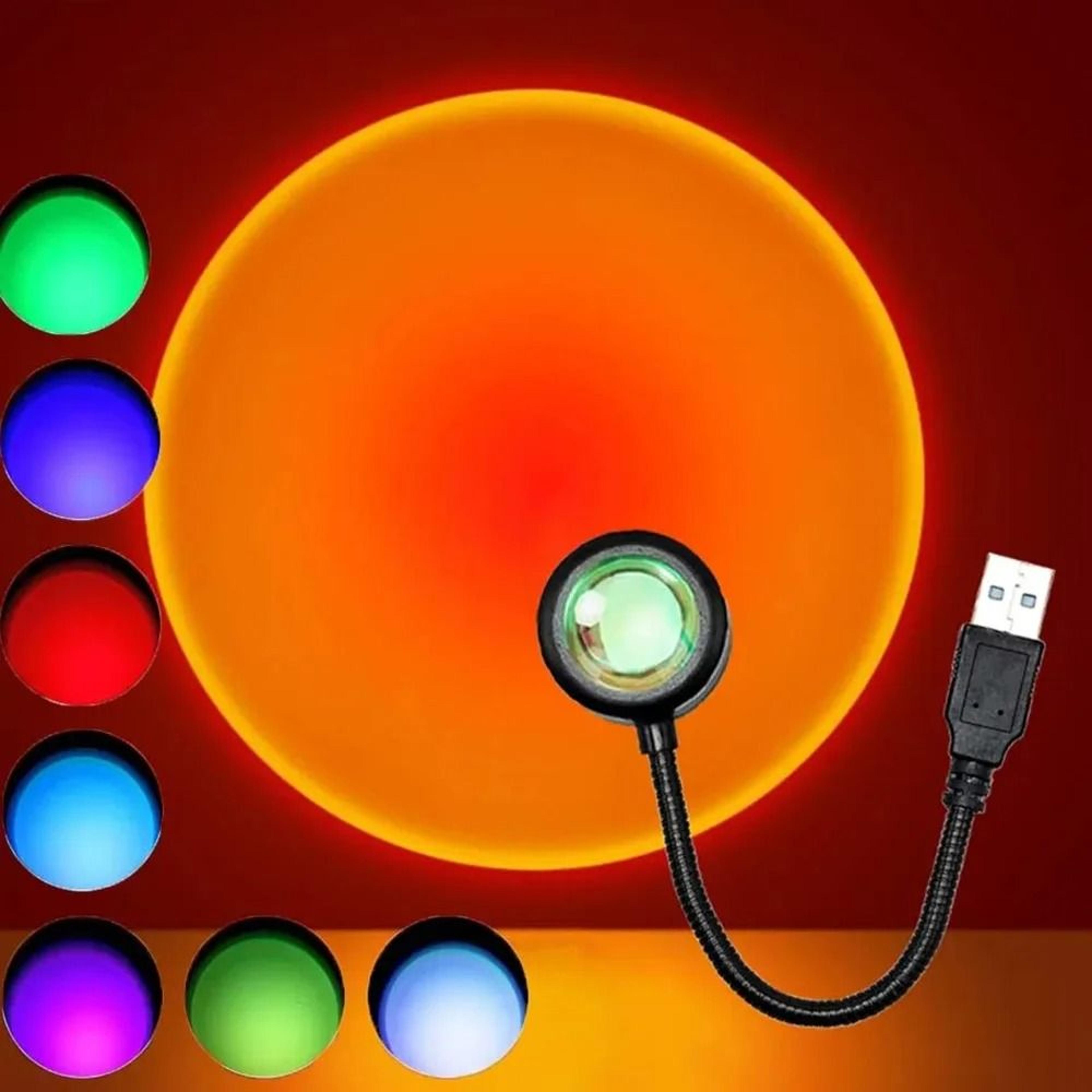 led rainbow neon sunset projection lamp