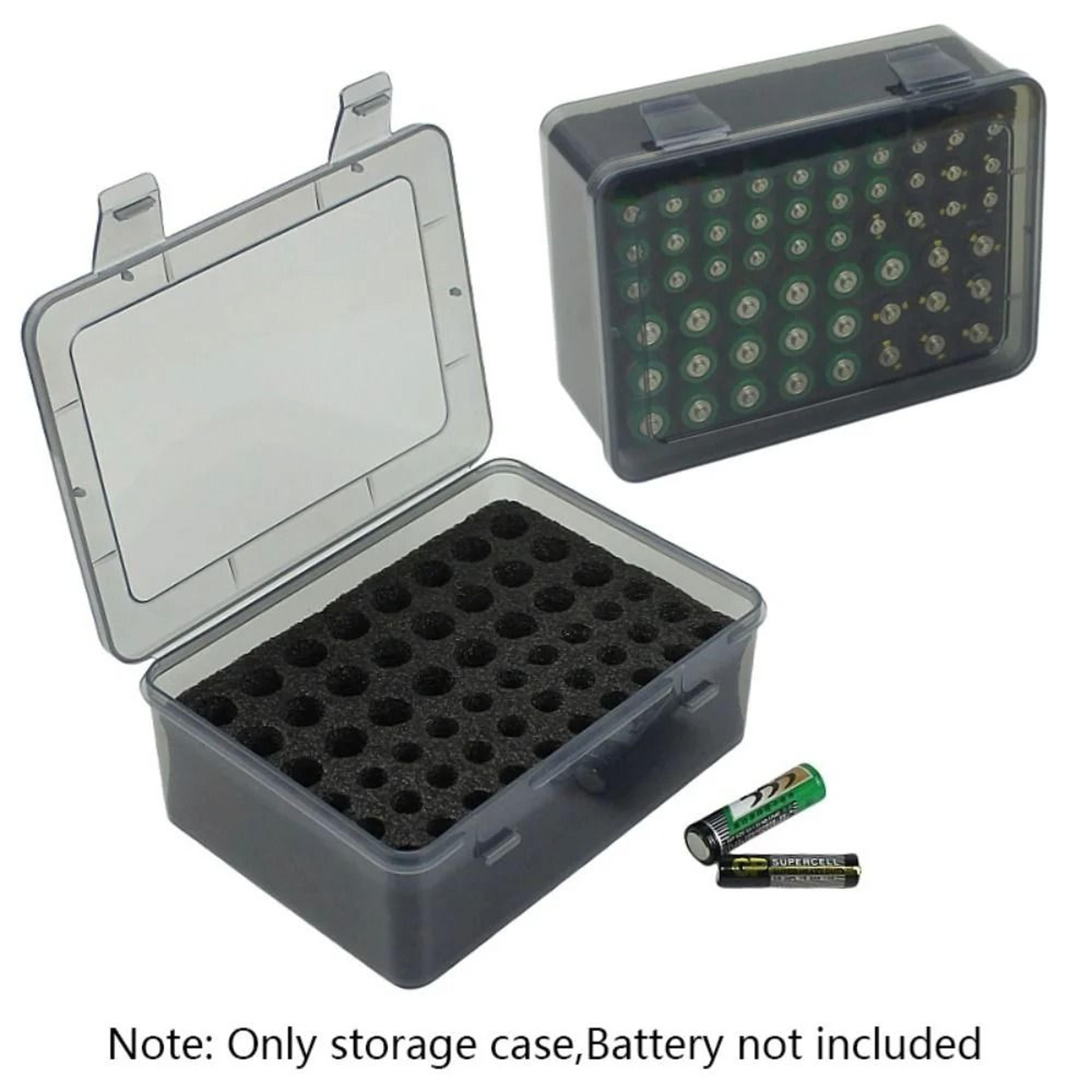54-slot multi-size aa and aaa battery organizer box