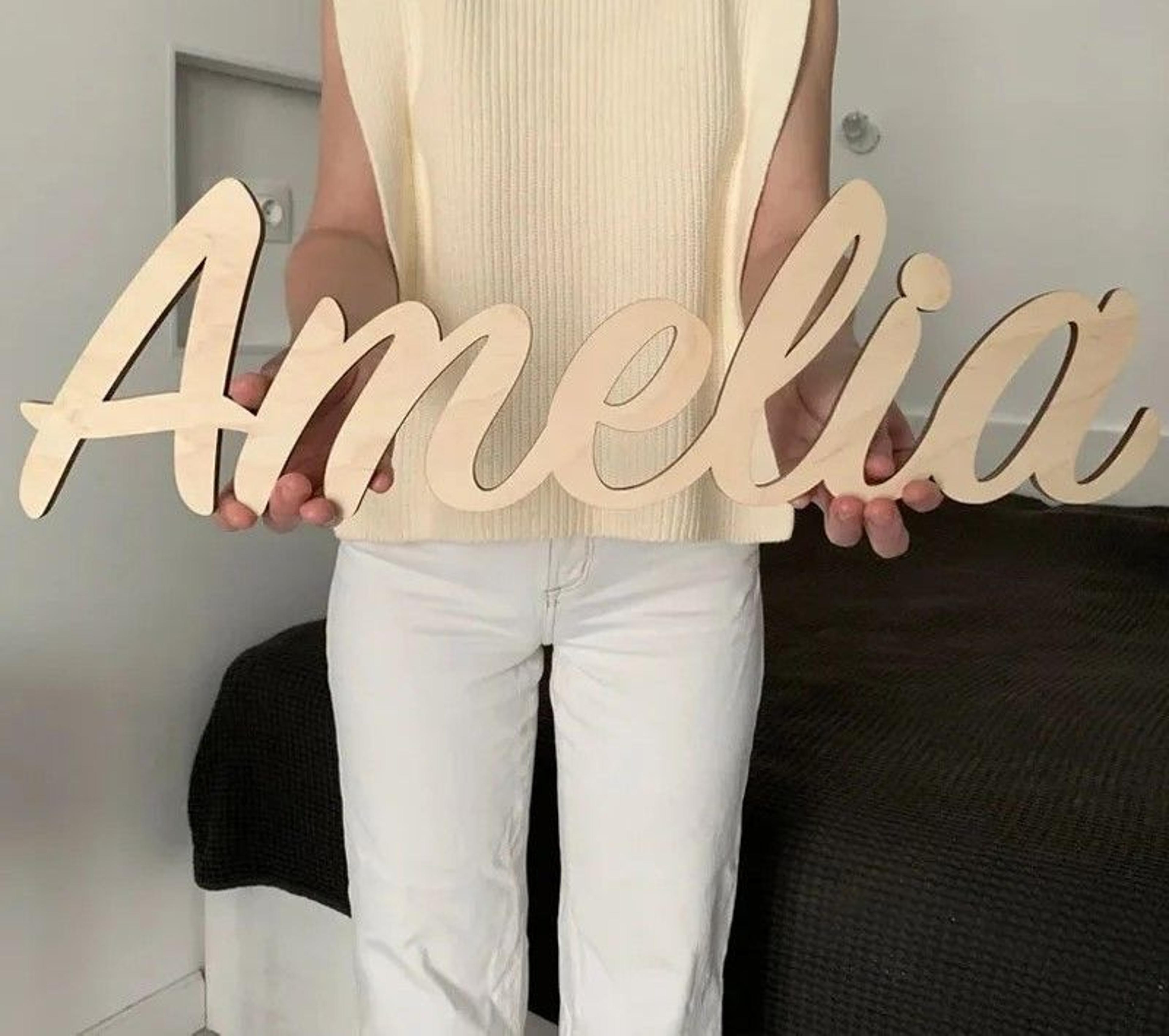 custom script wooden name sign for nursery and home decor