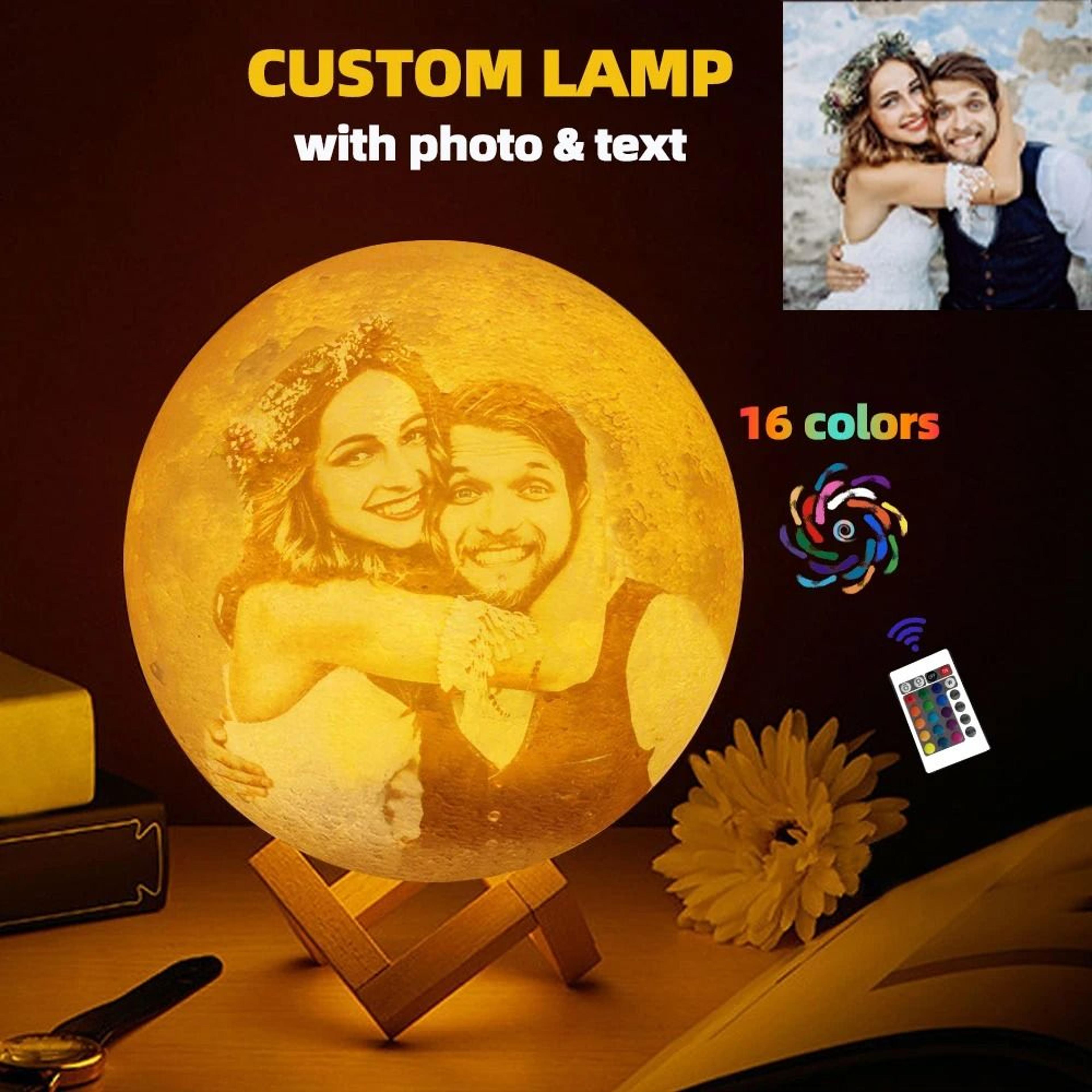 personalized 3d printed custom moon lamp night light