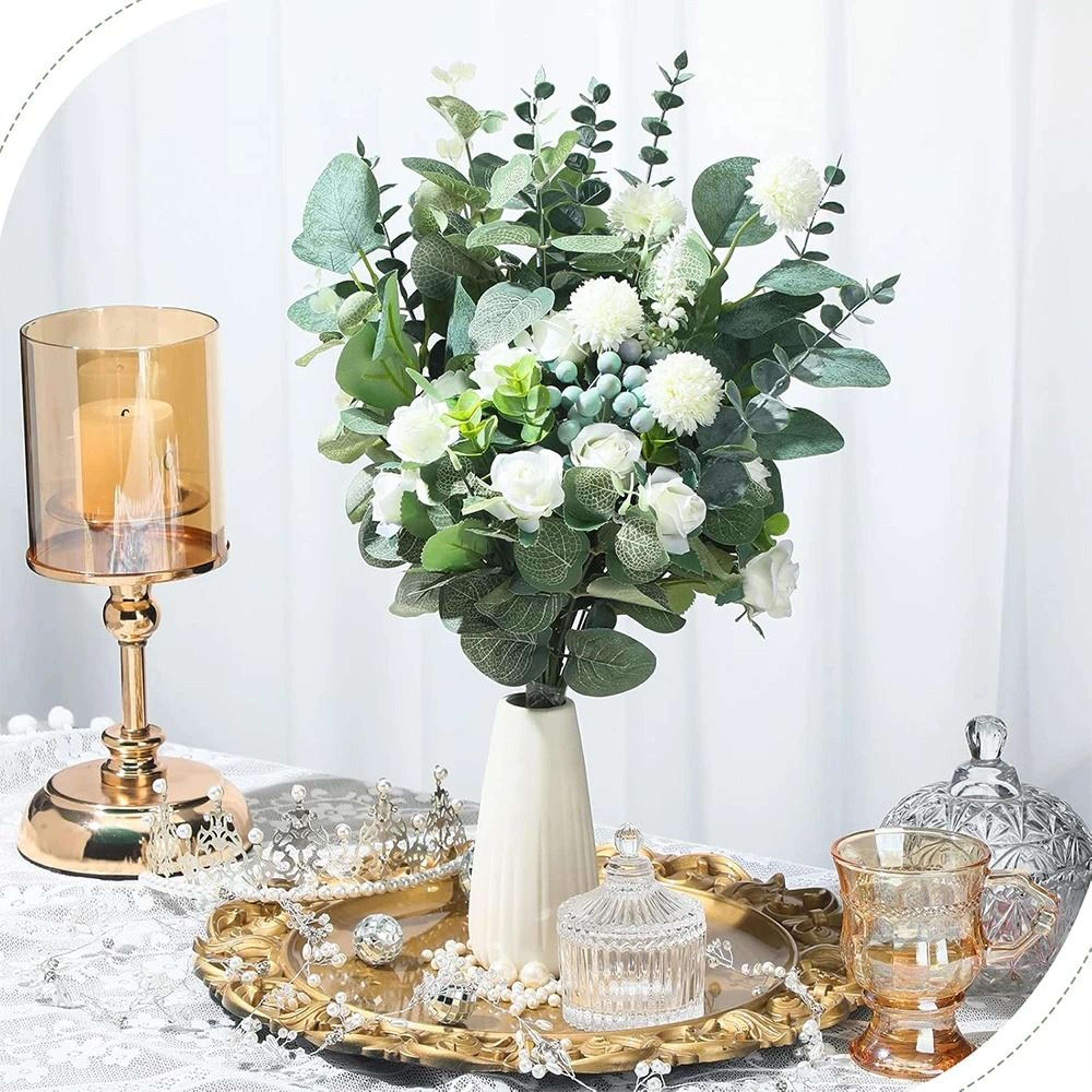 premium mixed artificial eucalyptus stems and greenery bouquet
