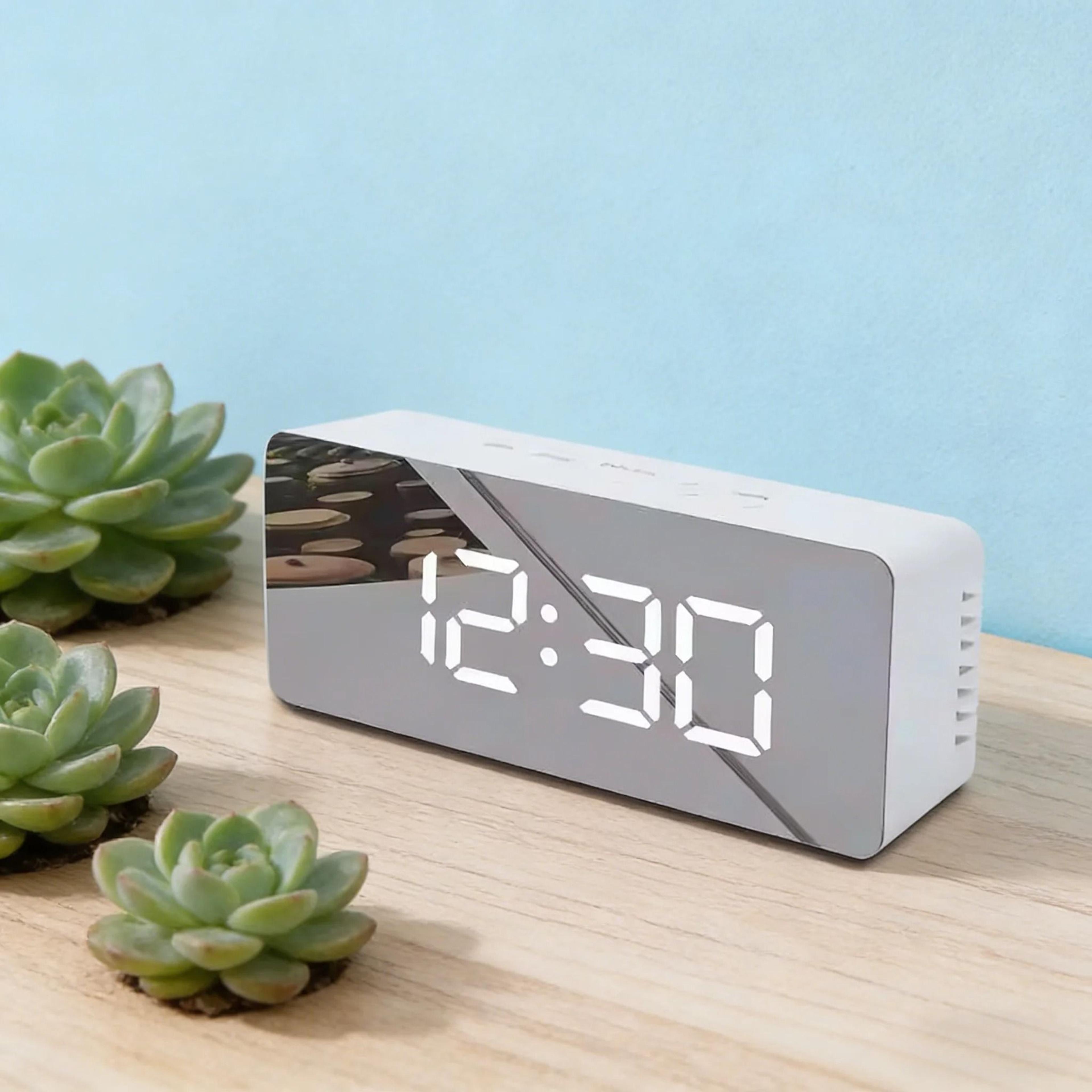 architectural minimalist led mirror digital timepiece