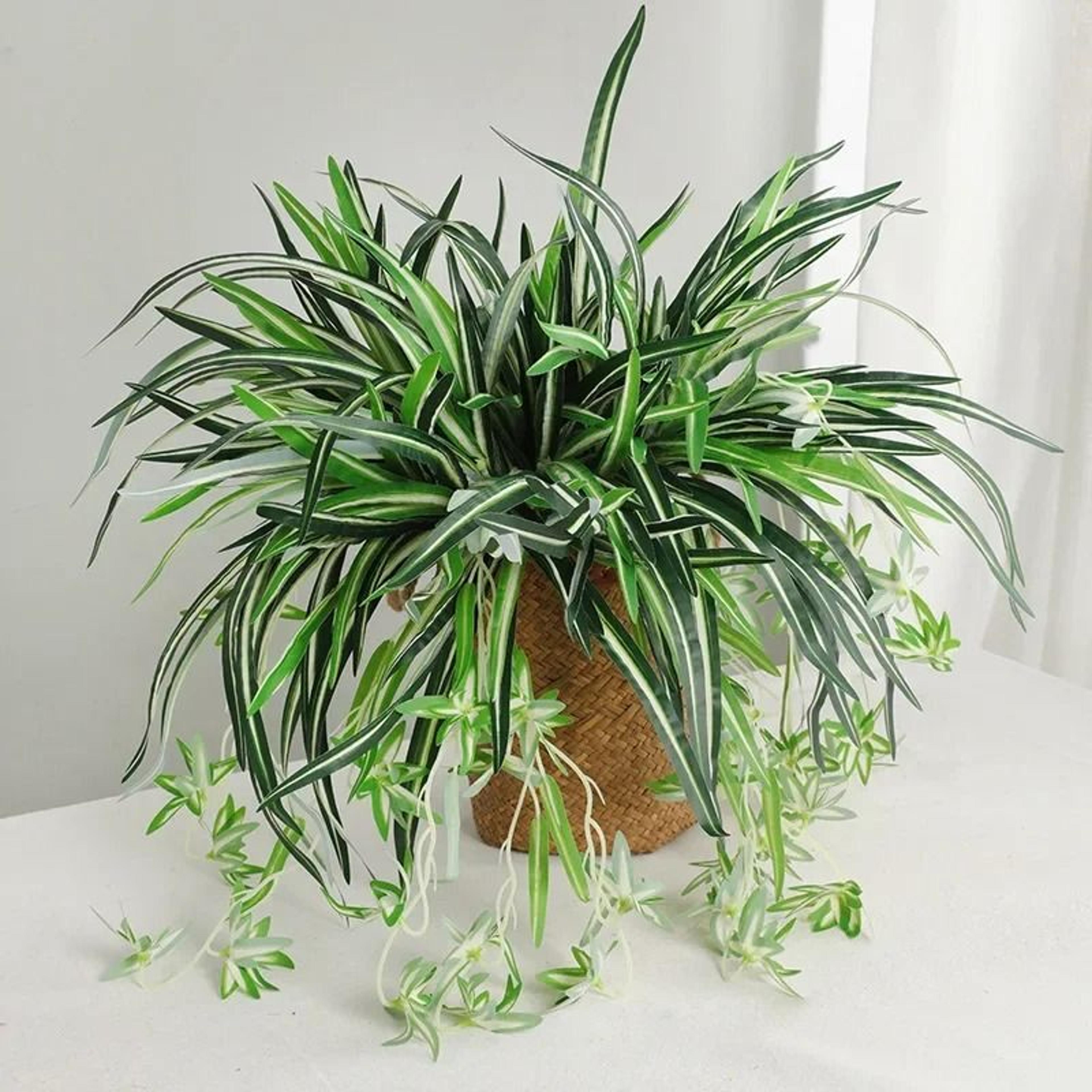 hanging artificial orchid leaf greenery