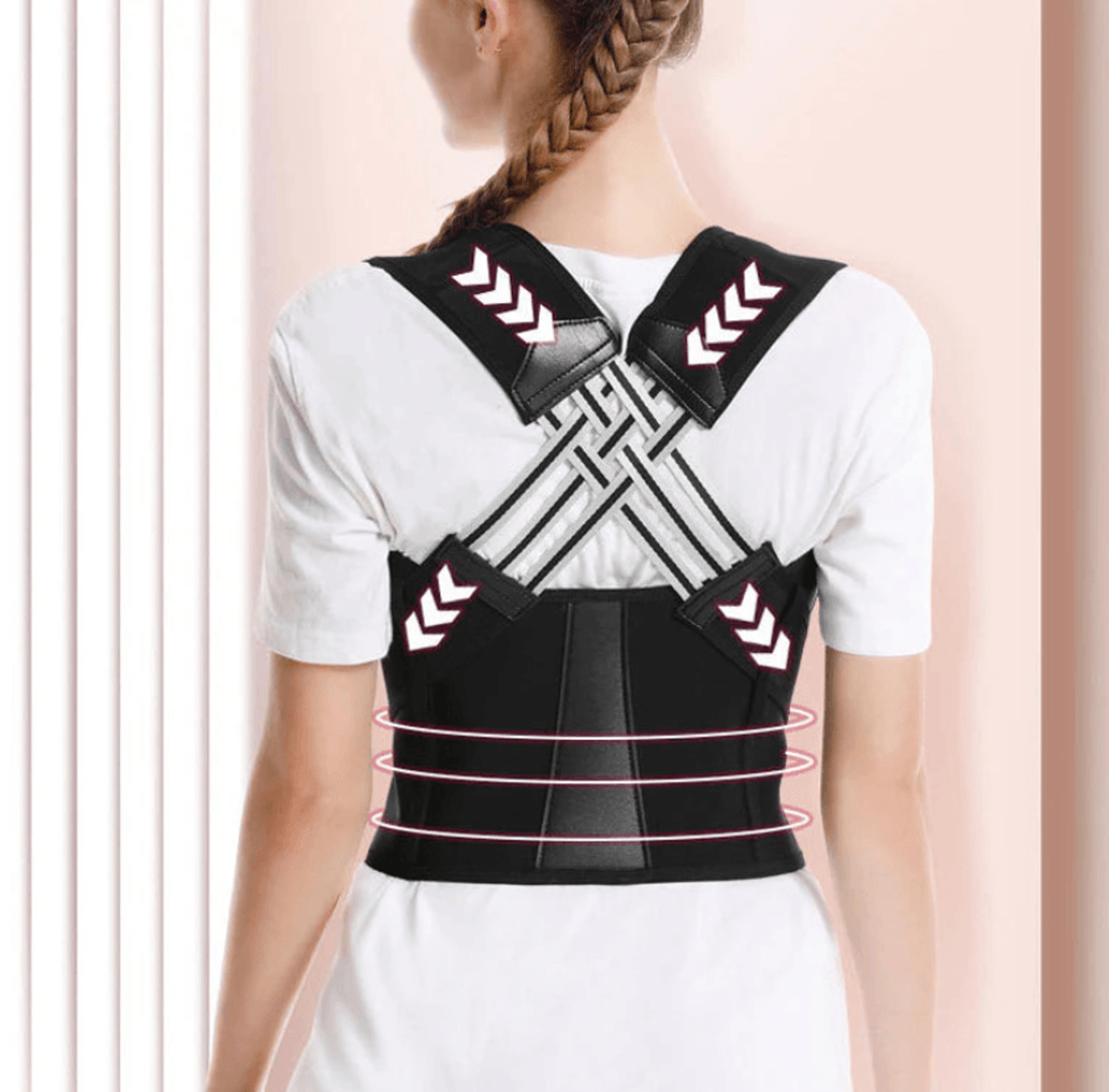 adjustable shoulder posture corrector brace for women & kids, breathable back support belt for better alignment