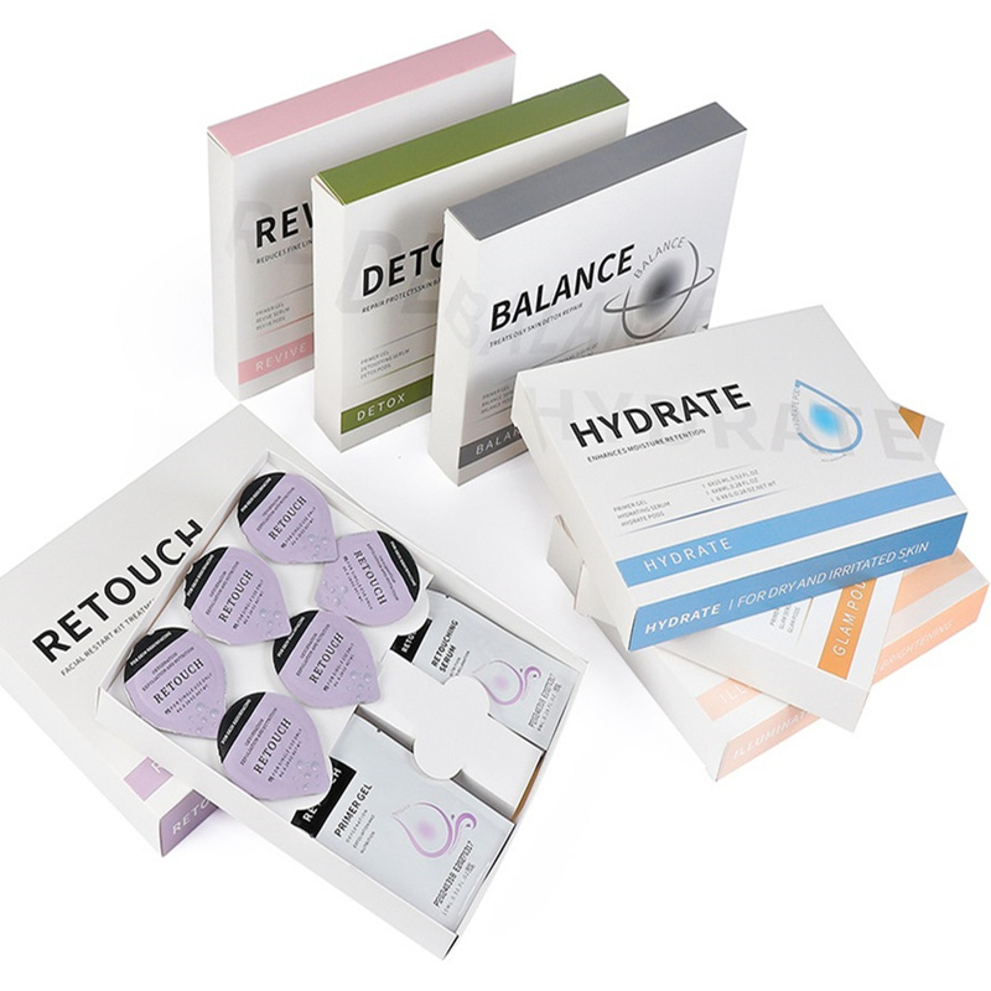 glam revive hydrate detox illuminate kit, facial aqua co2 serum gels for youthful skin