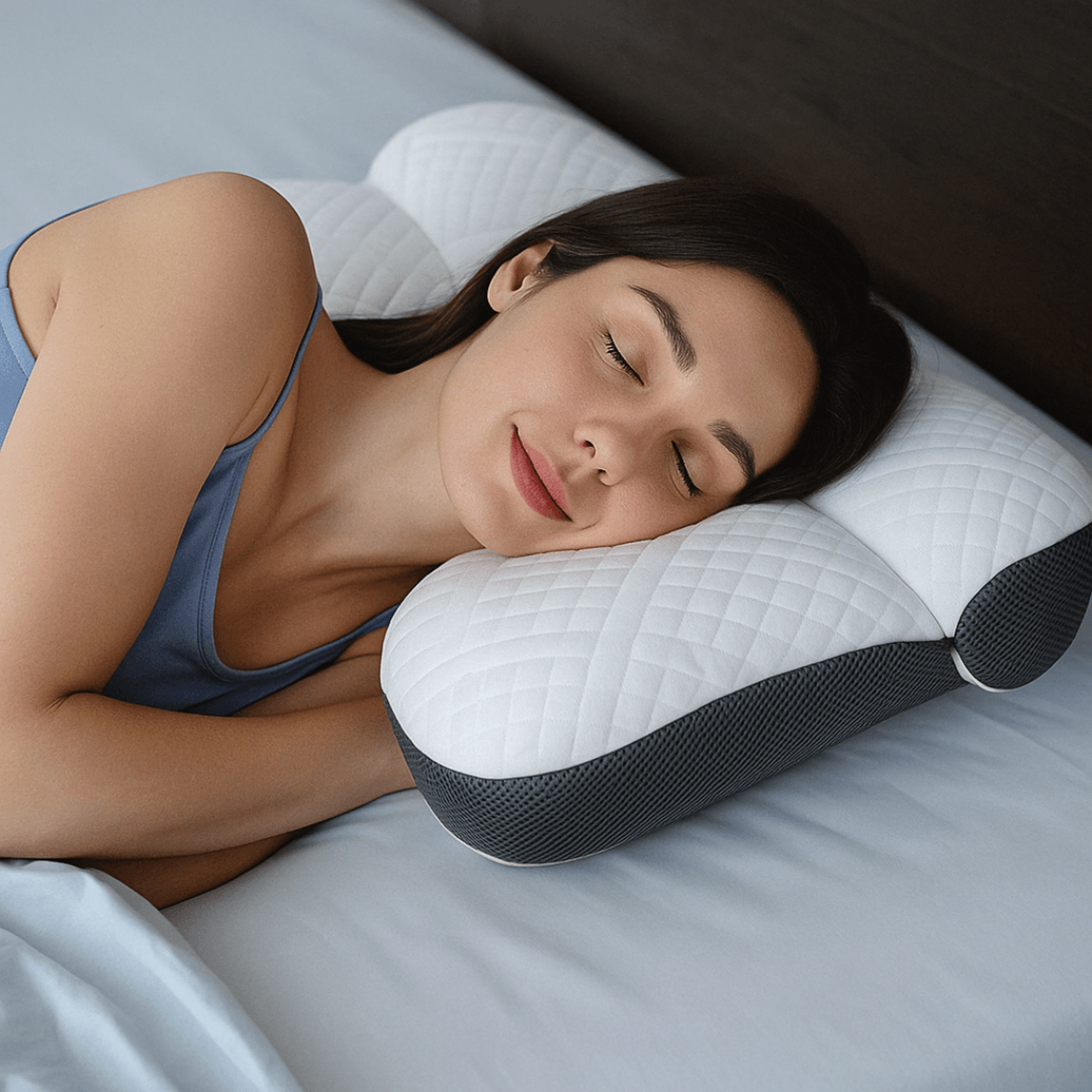 Ergonomic Goose Down Pillow With Cervical Neck Support 0