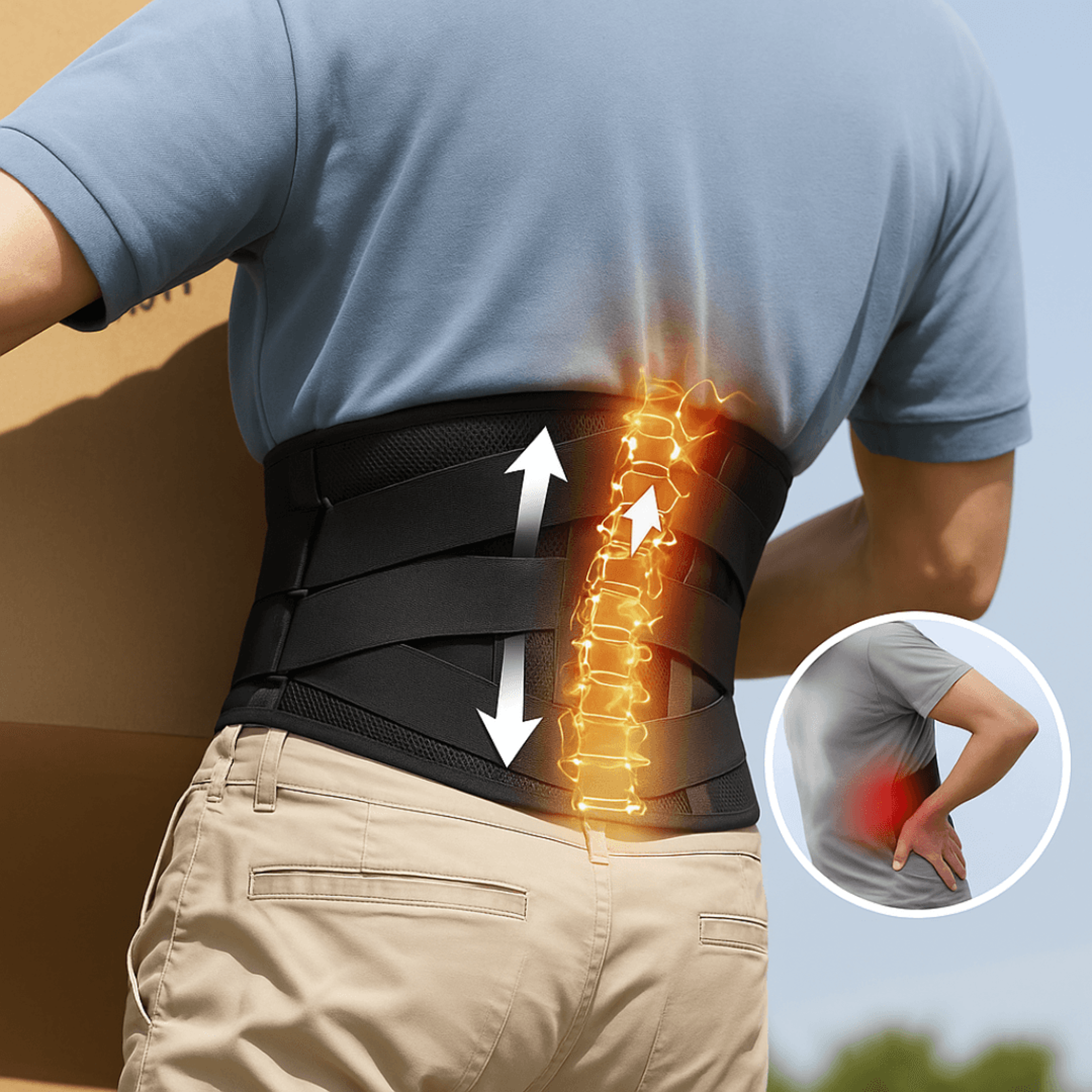 Back Brace For Lower Back Pain Relief Sciatica Herniated Disc Support 0