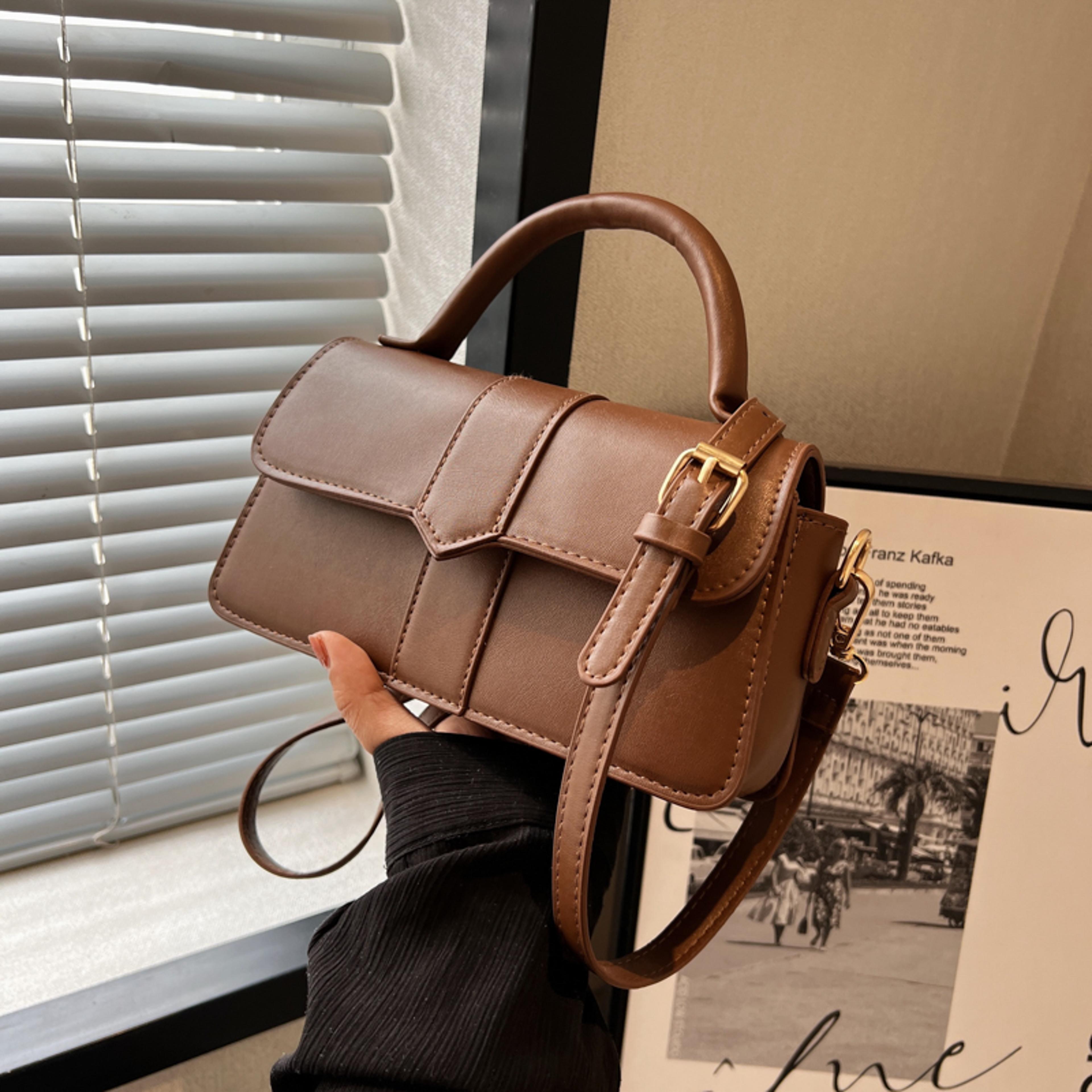 fashion pu leather handbag for women, vintage square shoulder bag, crossbody underarm satchel