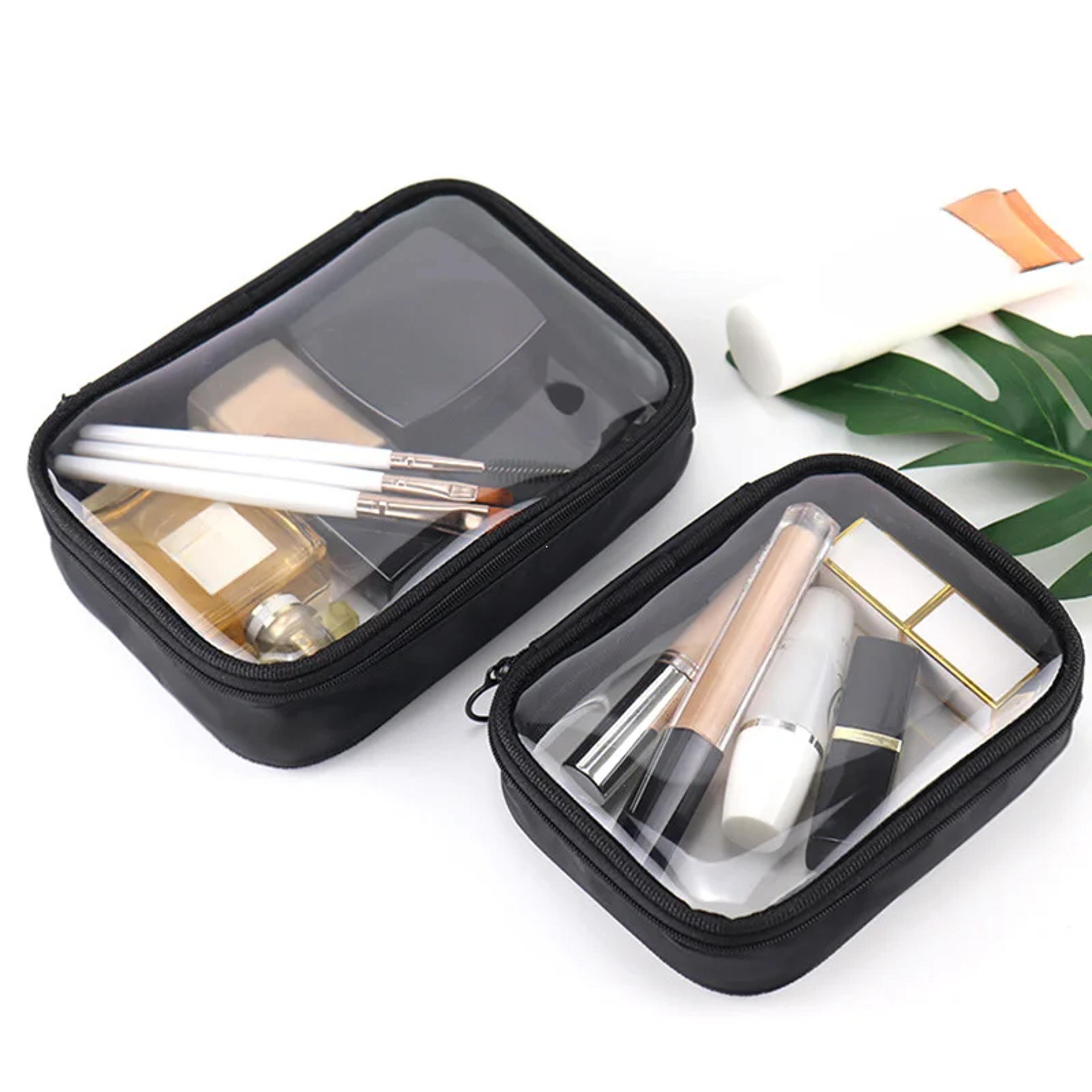 waterproof clear women makeup bag, travel cosmetic bags for men and women, toiletry brush organizer