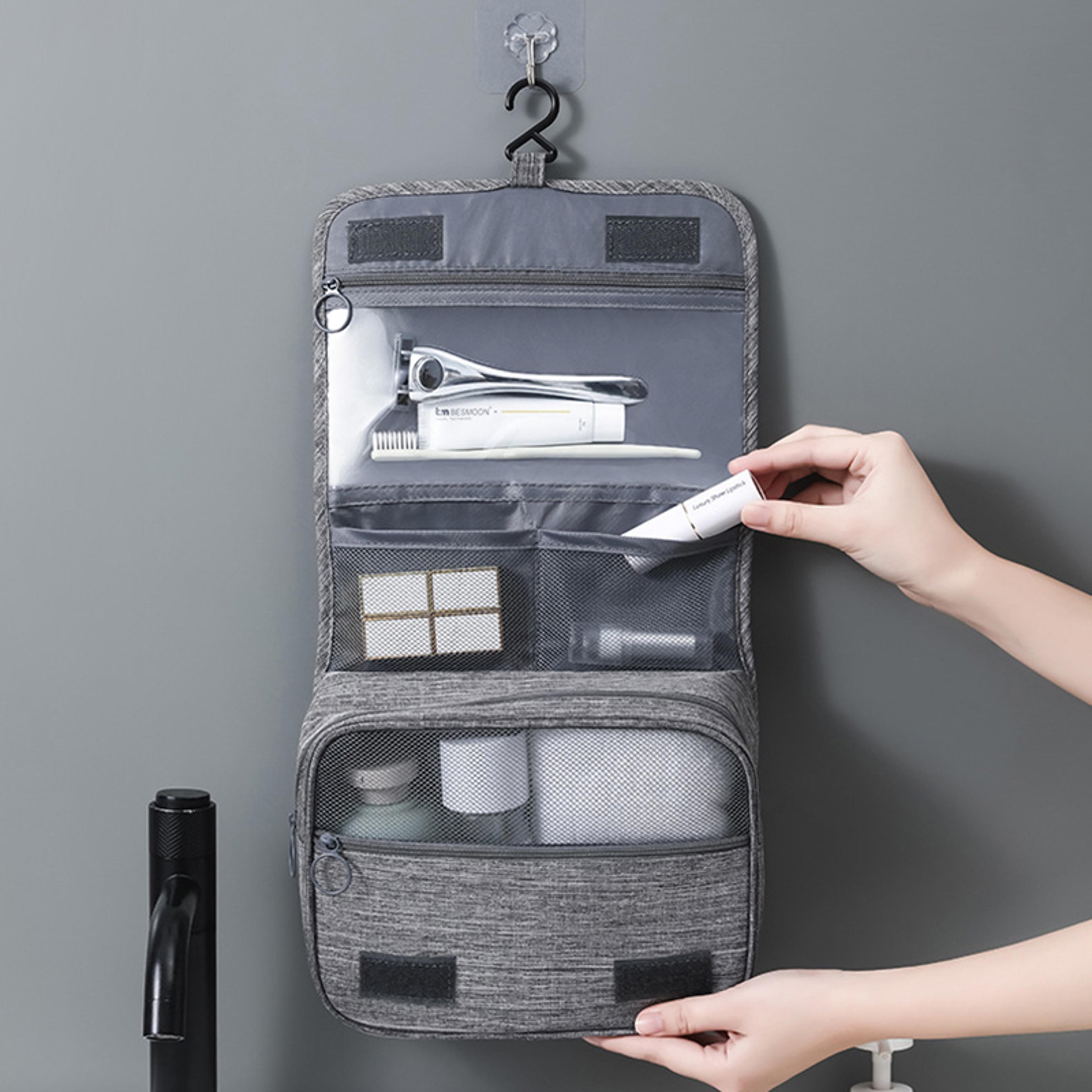 waterproof hanging toiletries organizer, oxford fabric men, travel wash pouch, women cosmetic bag, business portable bag