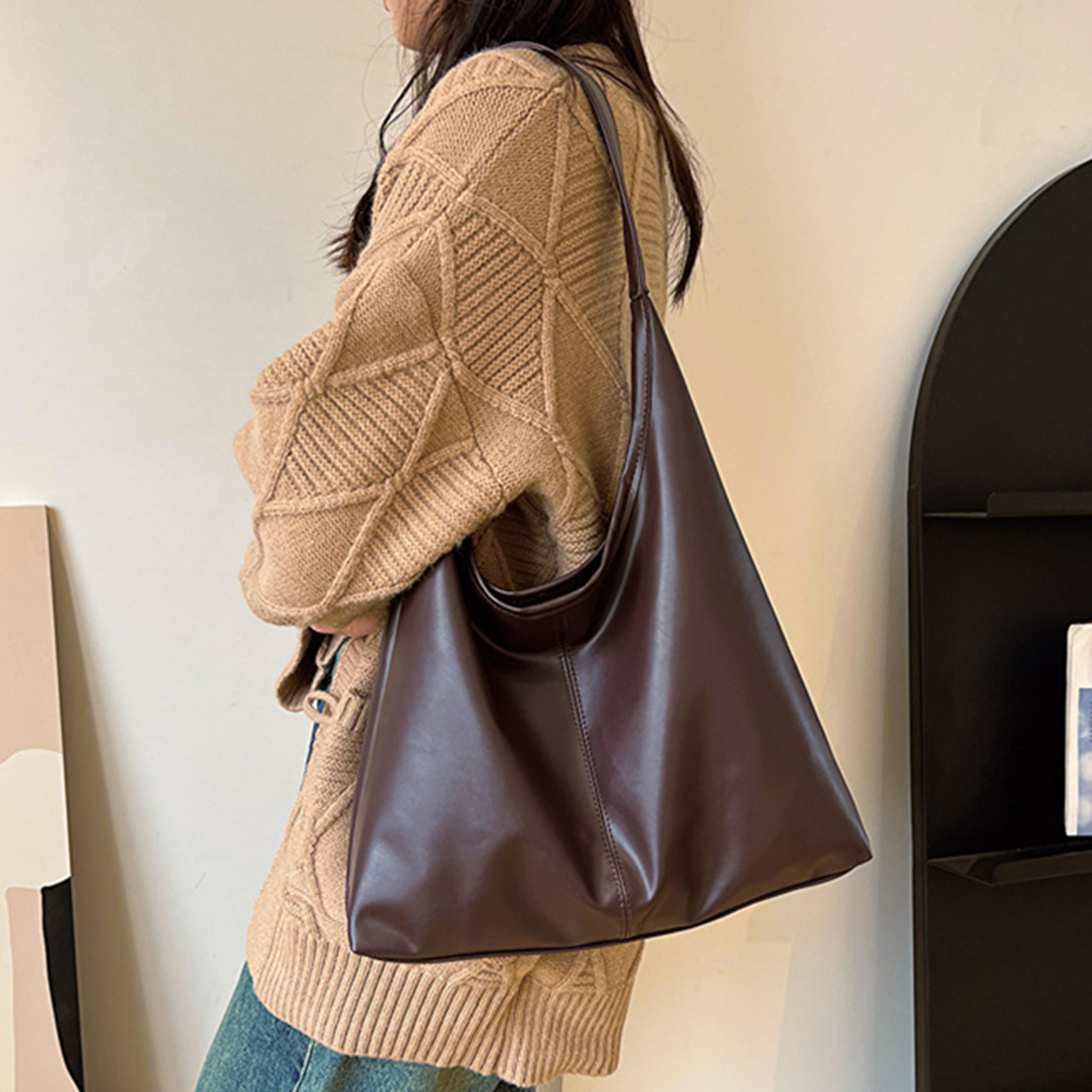 women's large tote bag, simple retro shoulder hand bag, new fashion tote for everyday use