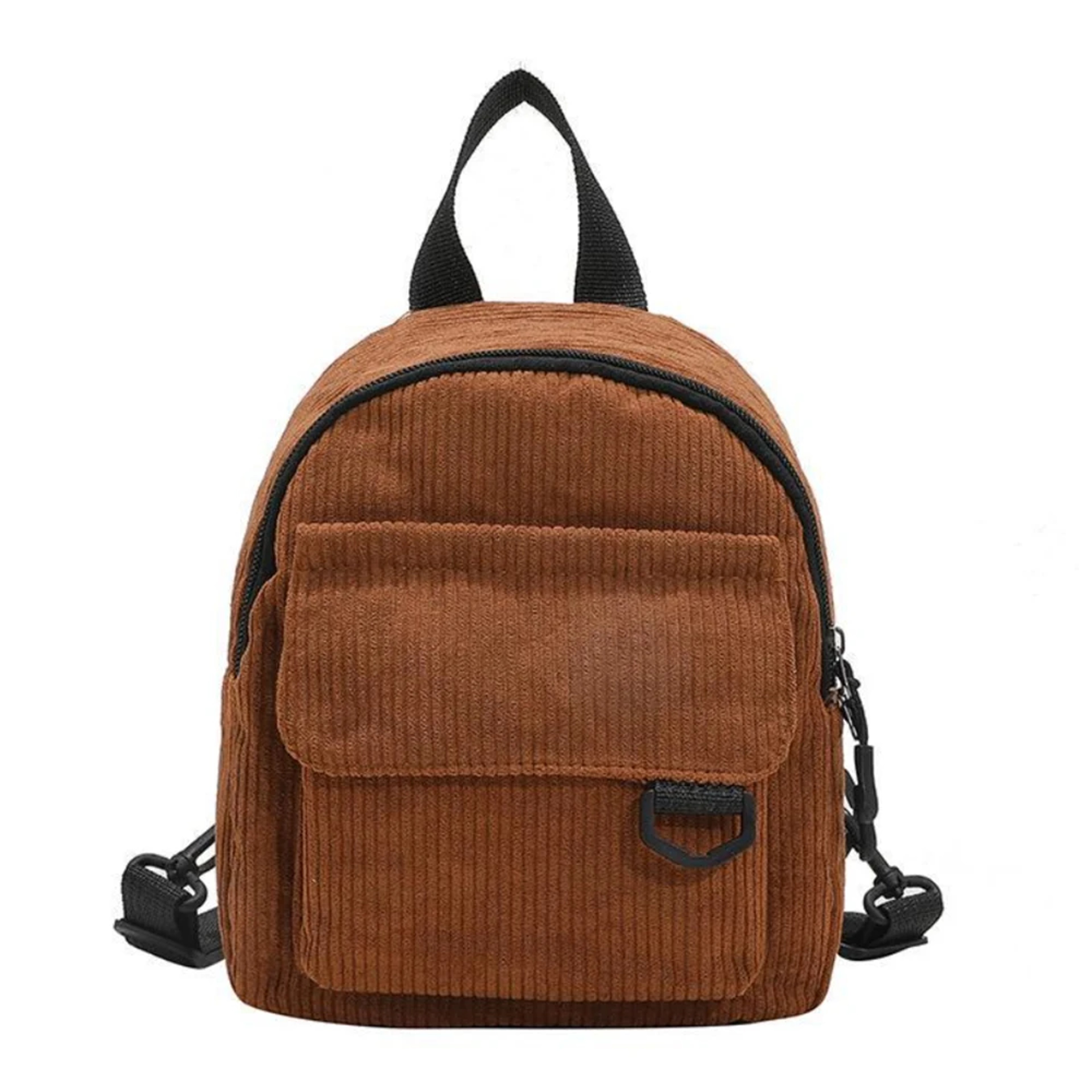 brown mini backpack corduroy Energather Cute Backpacks, Tiny Small Backpack for Women and Girls, Portable Ladies Backpacks (brown) a BinkyBro keychain on the zipper Mini Corduroy Backpack ins Cute