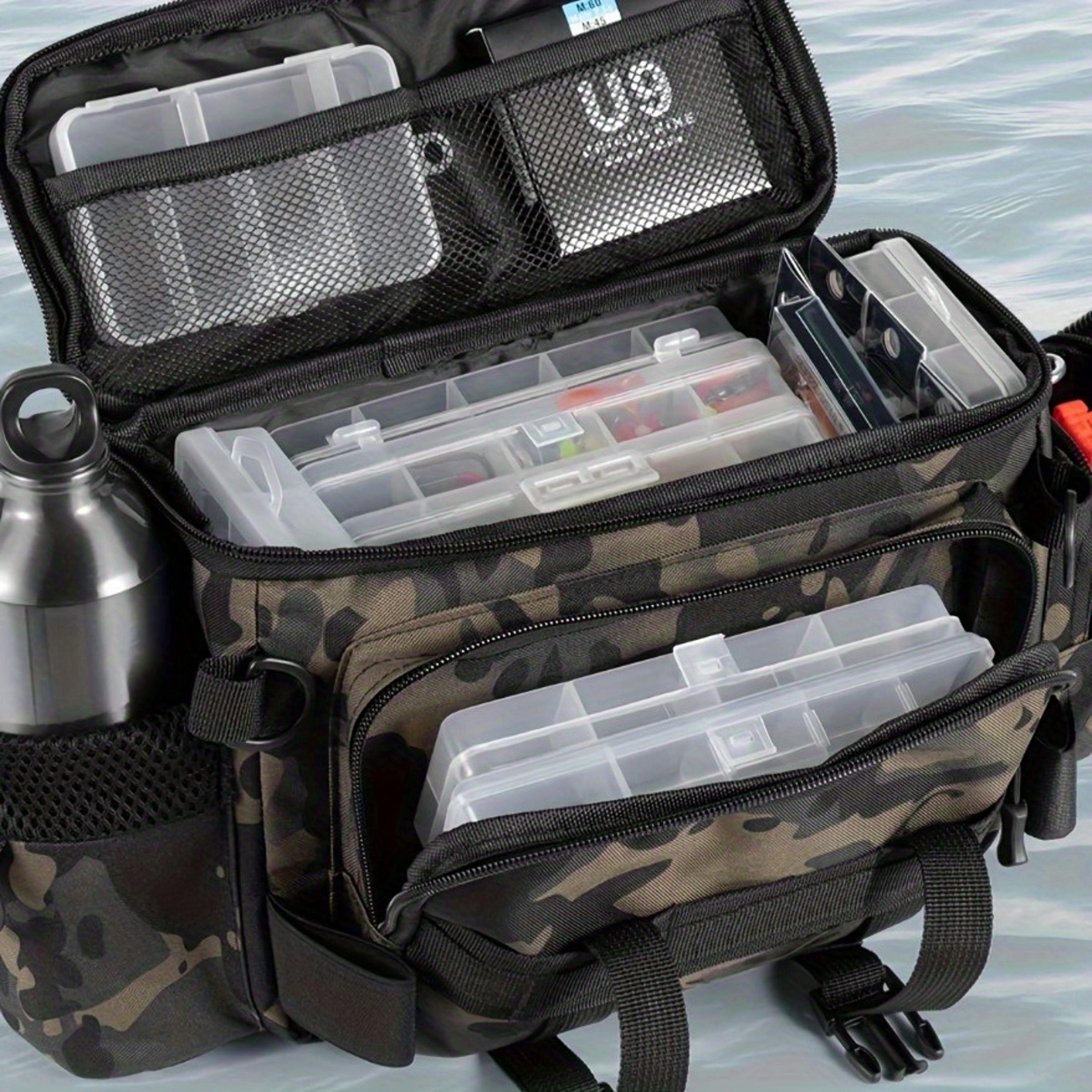 canvas waist bag, crossbody shoulder bag, universal travel sports bag, a practical fishing gear bag