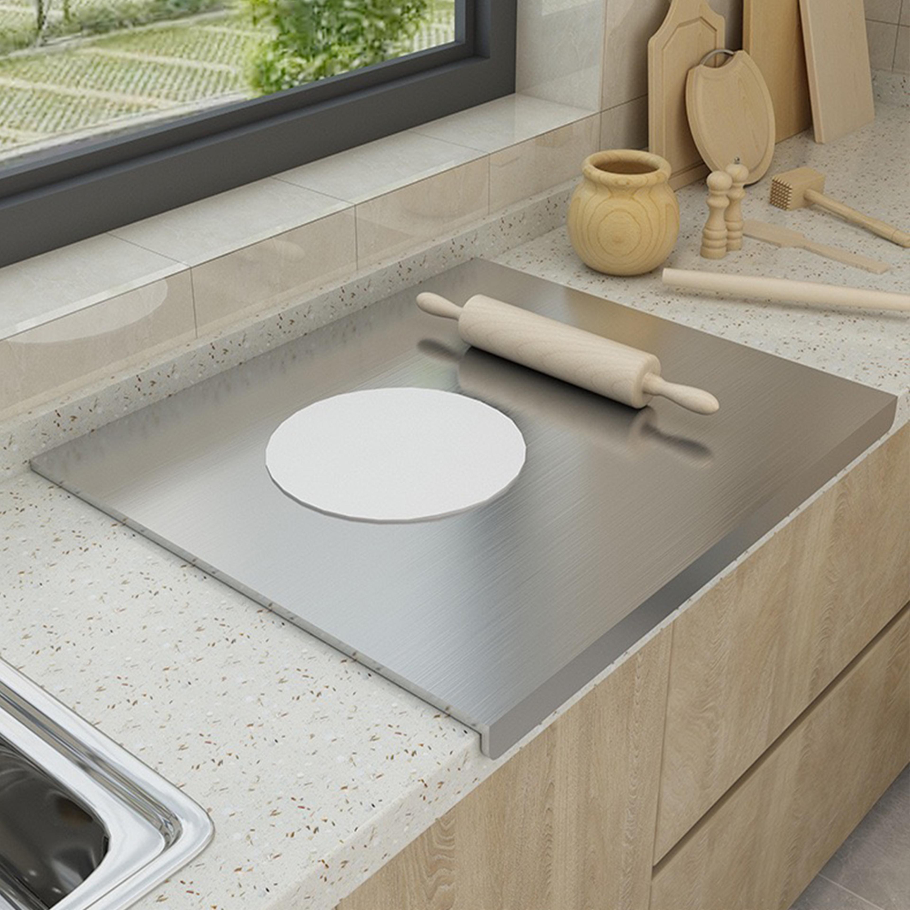l shaped stainless steel double sided chopping board kitchen kneading surface