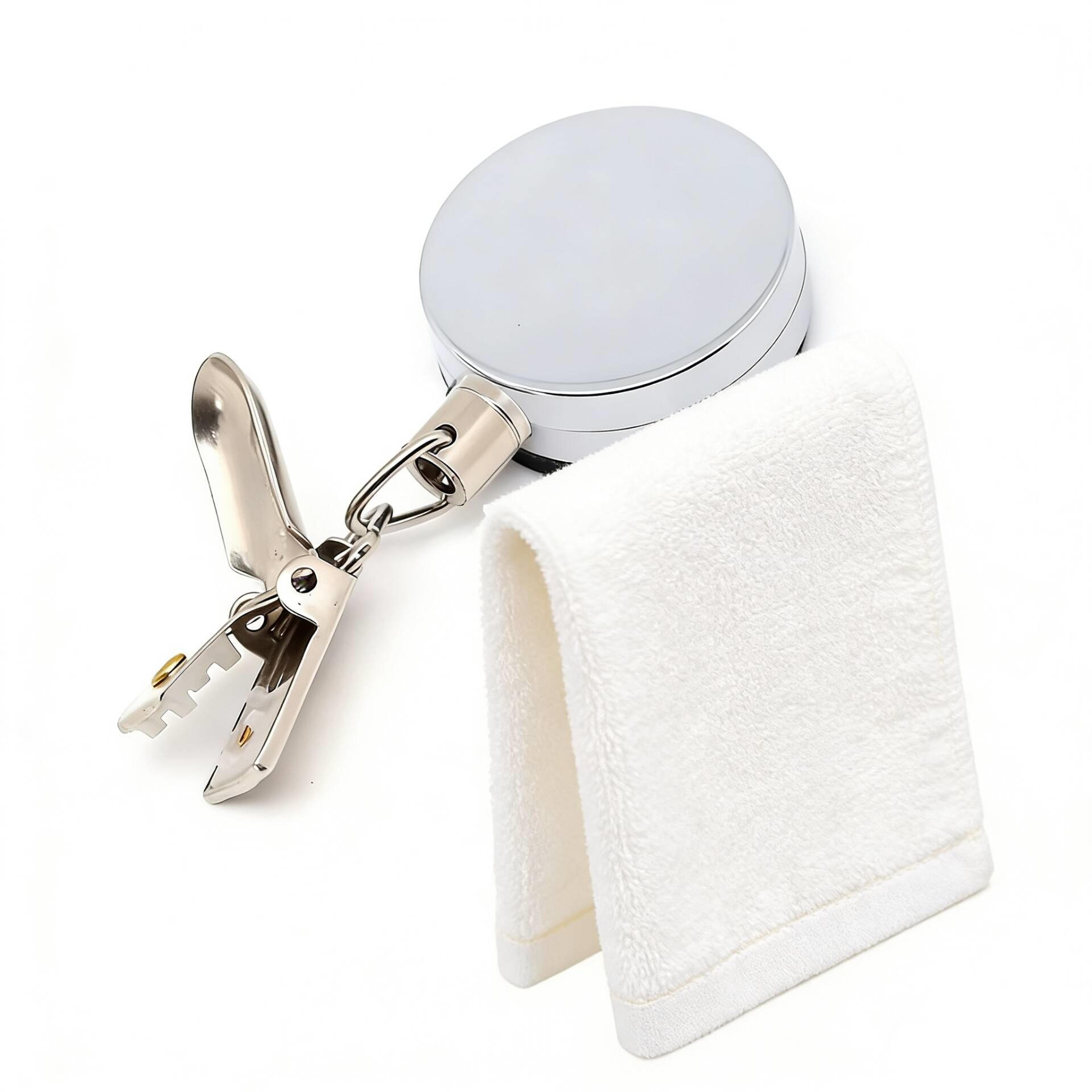 automatic retractable self adhesive towel rack no drill wall mounted clip holder organizer