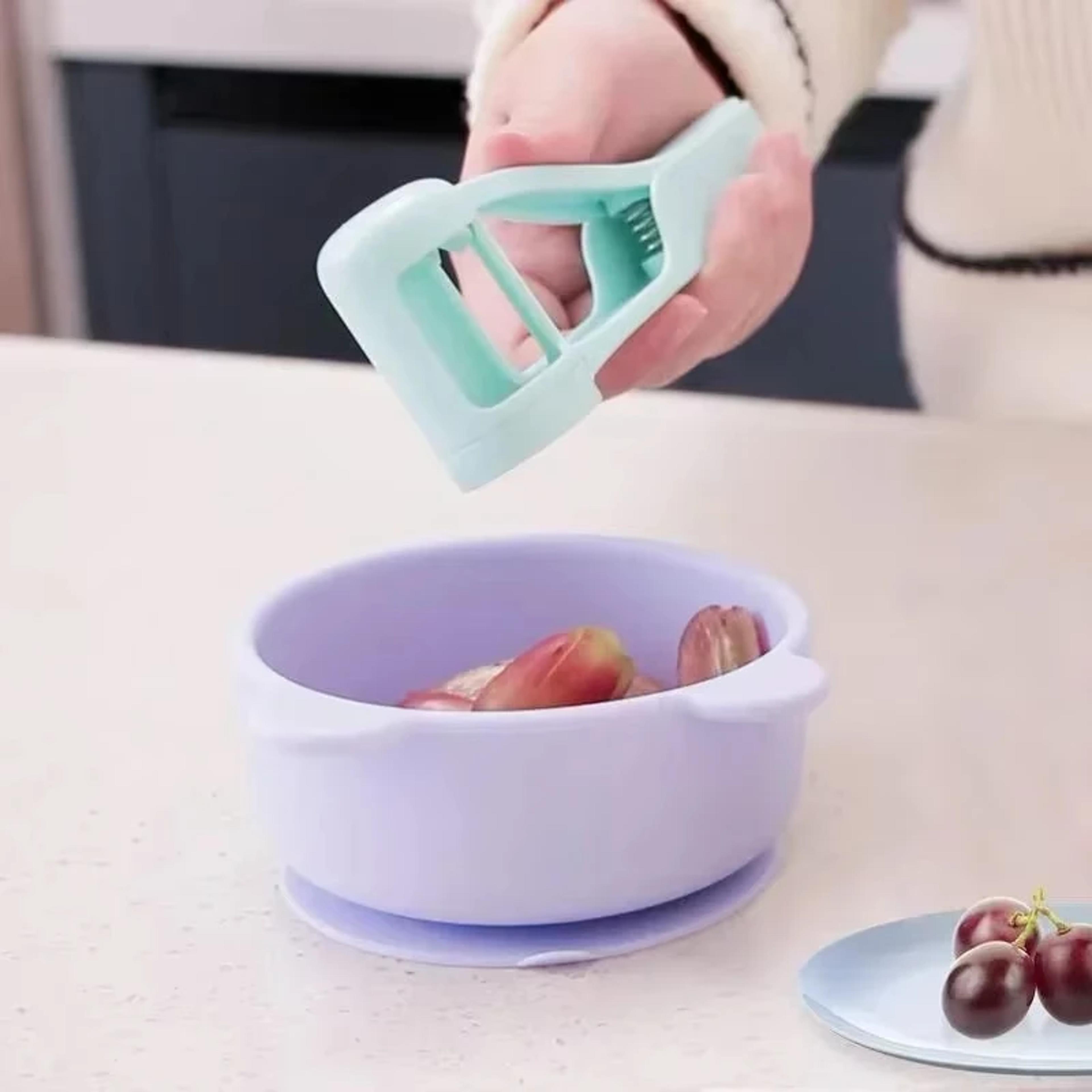 kids safe tomato slicer & grape cutter fruit prep tool for easy meal prep
