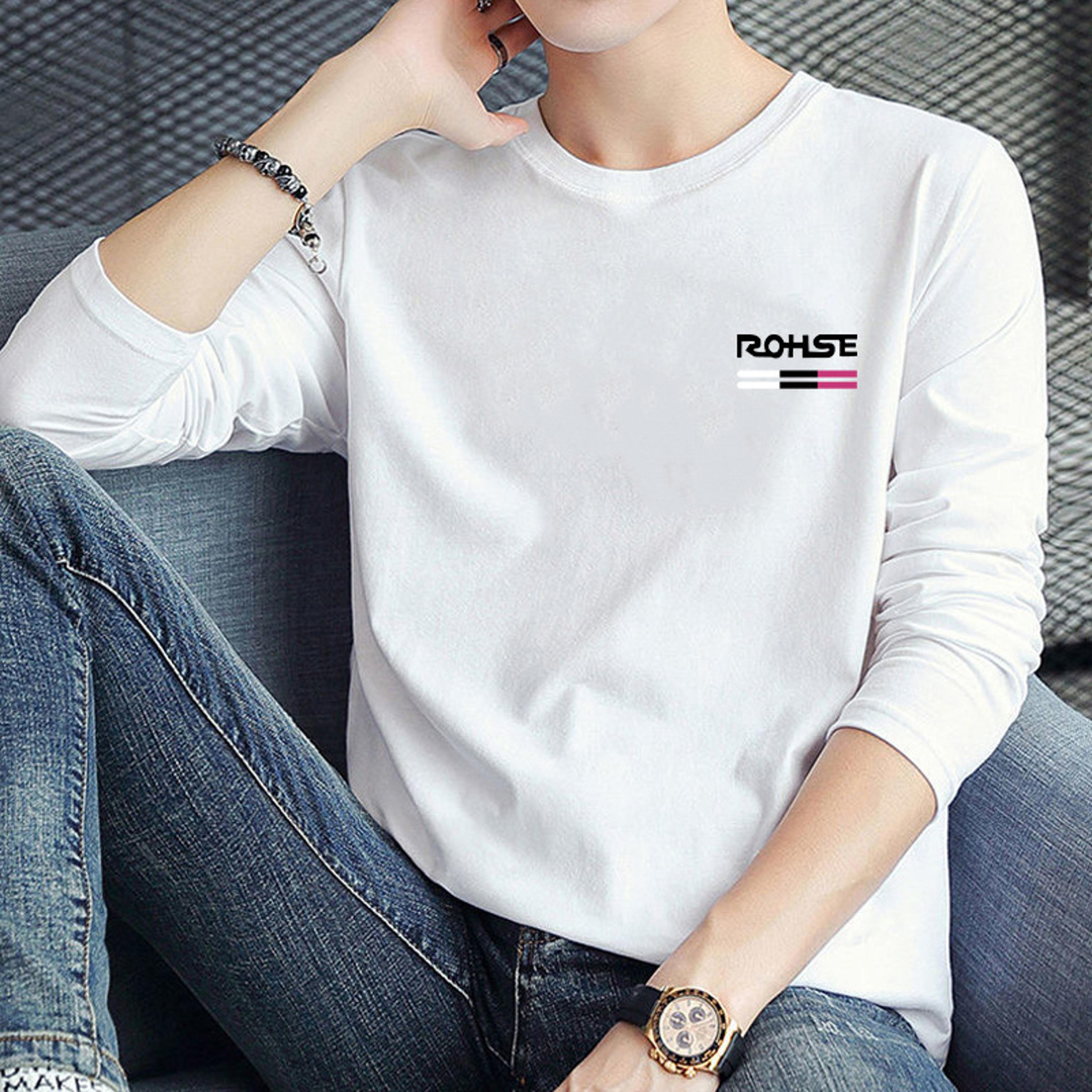 urban edge printed long sleeve t shirt for men casual graphic crew neck tee