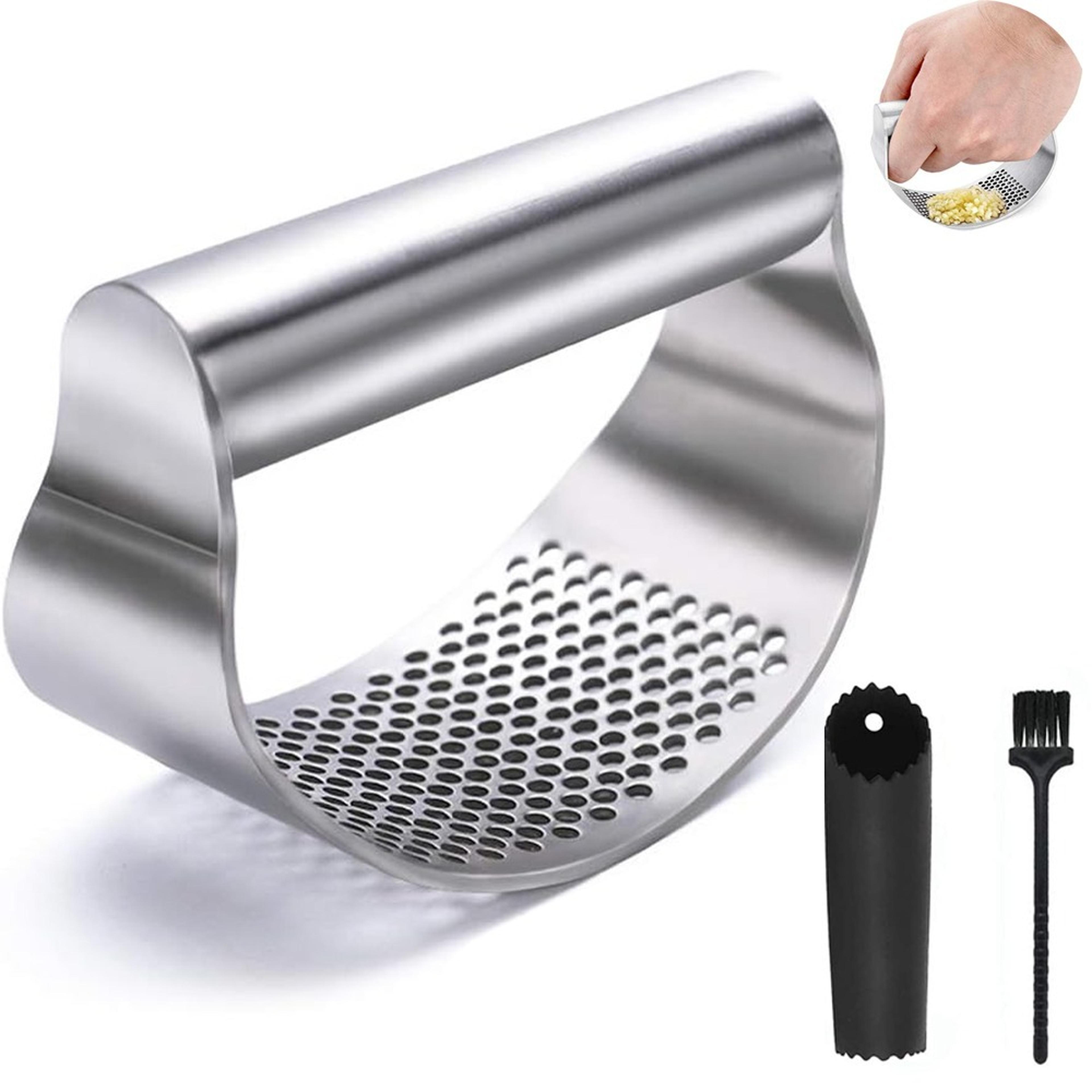 stainless steel garlic press rocker manual garlic crusher and ginger mincer