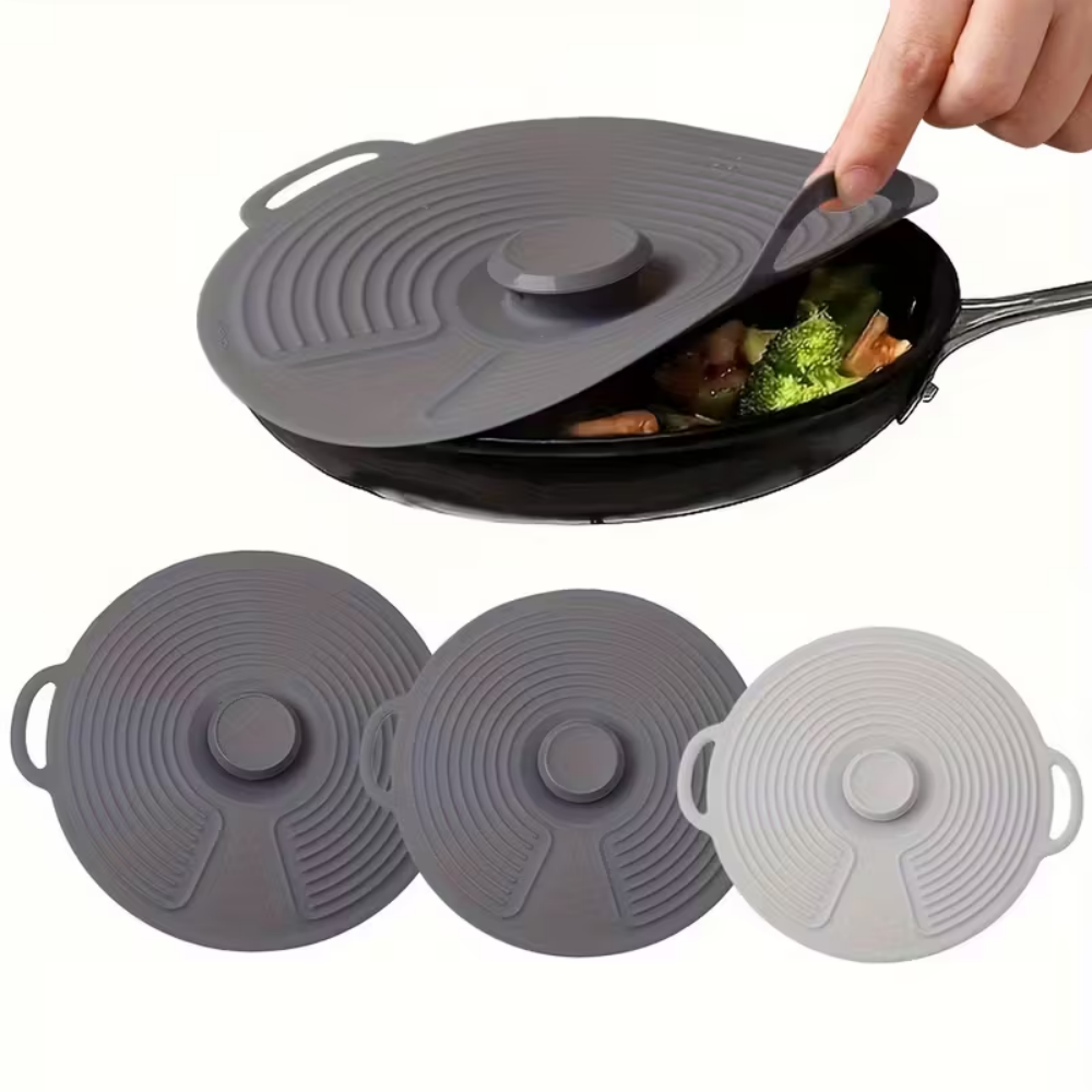 reusable silicone bowl lids microwave splash cover for bowls, pots & pans
