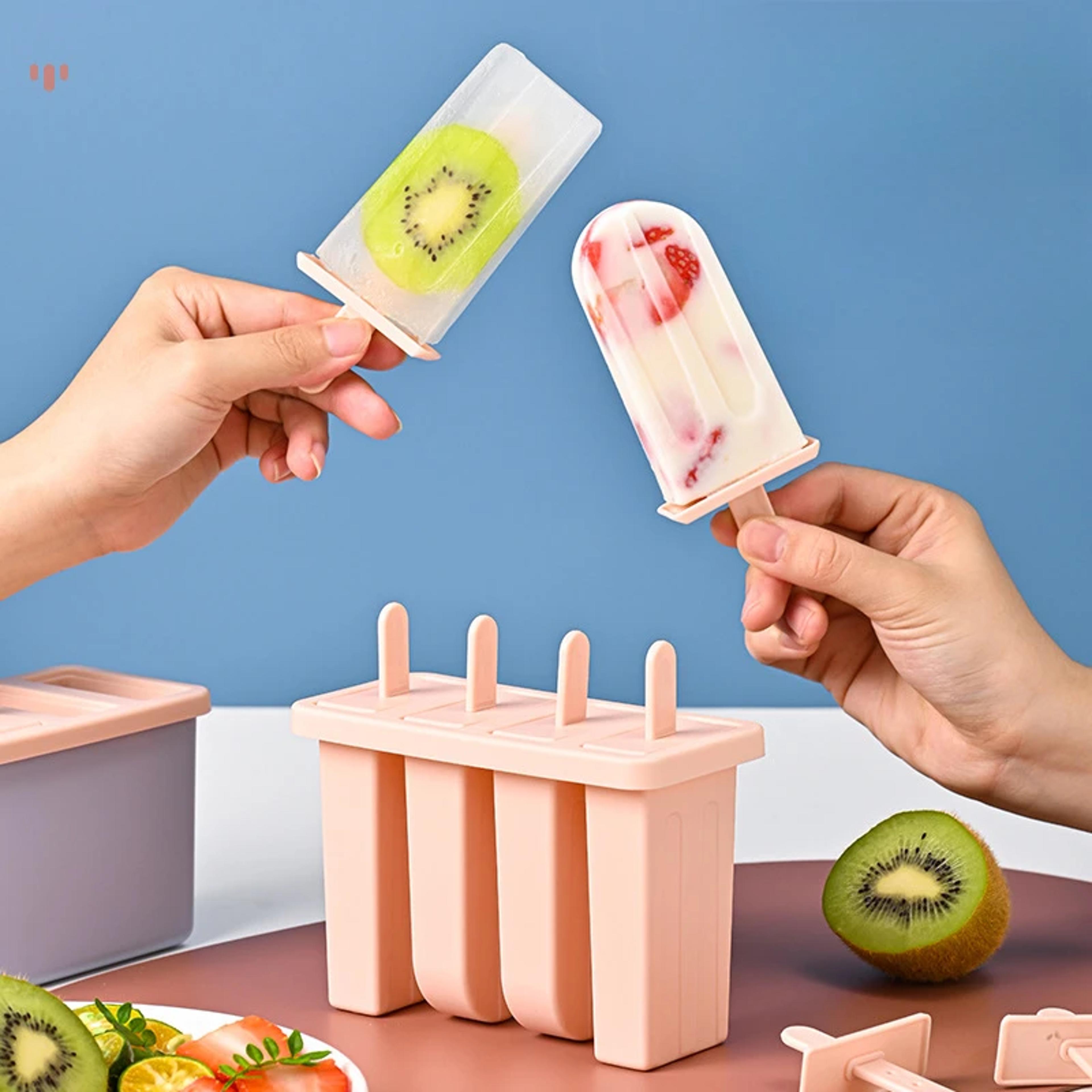 fresh freeze popsicle mold with lid for homemade ice cream & frozen treats