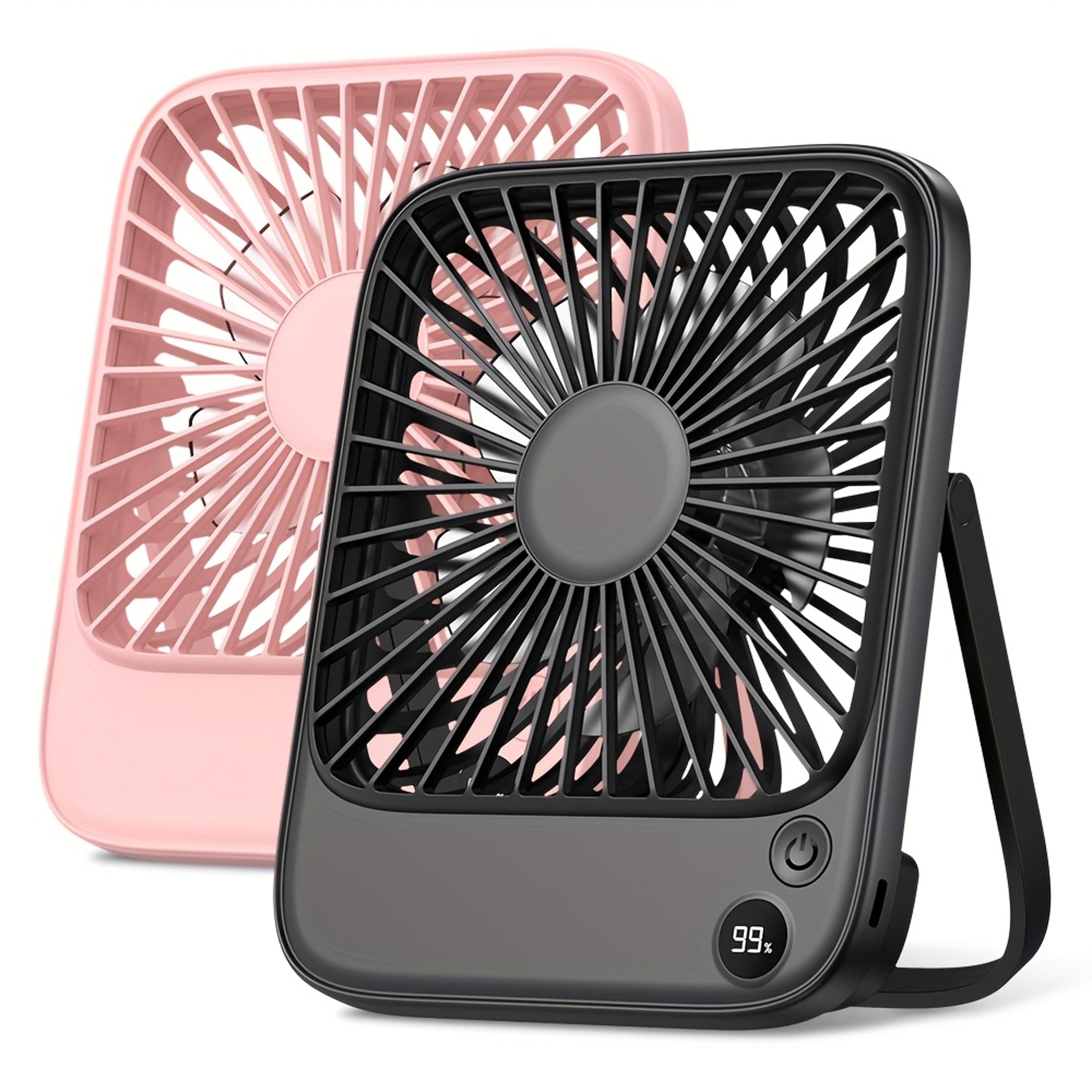 portable rechargeable usb desk fan with battery and speed coolings