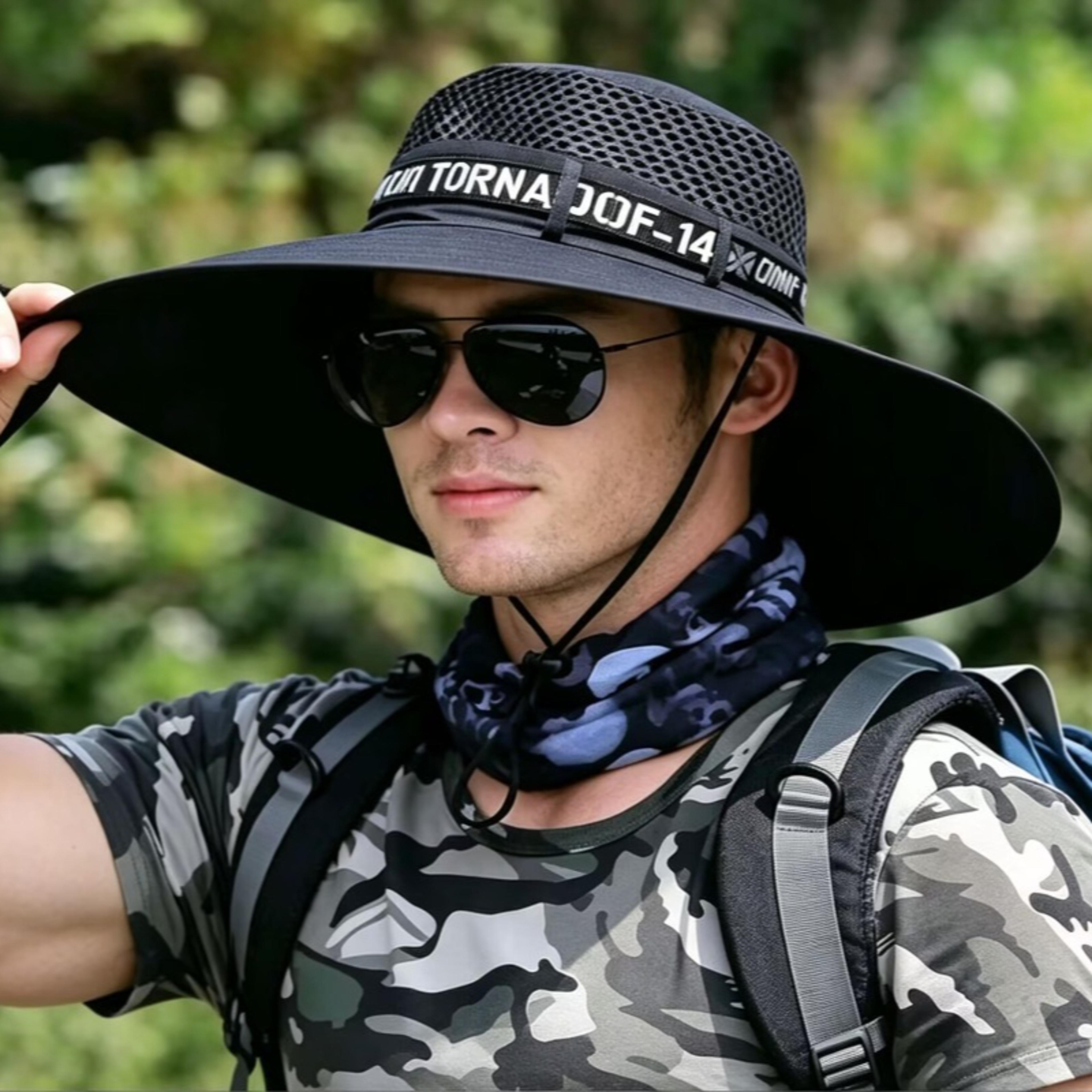 wide brim sun hat with uv protection breathable fishing hat for hiking, beach & outdoor adventures