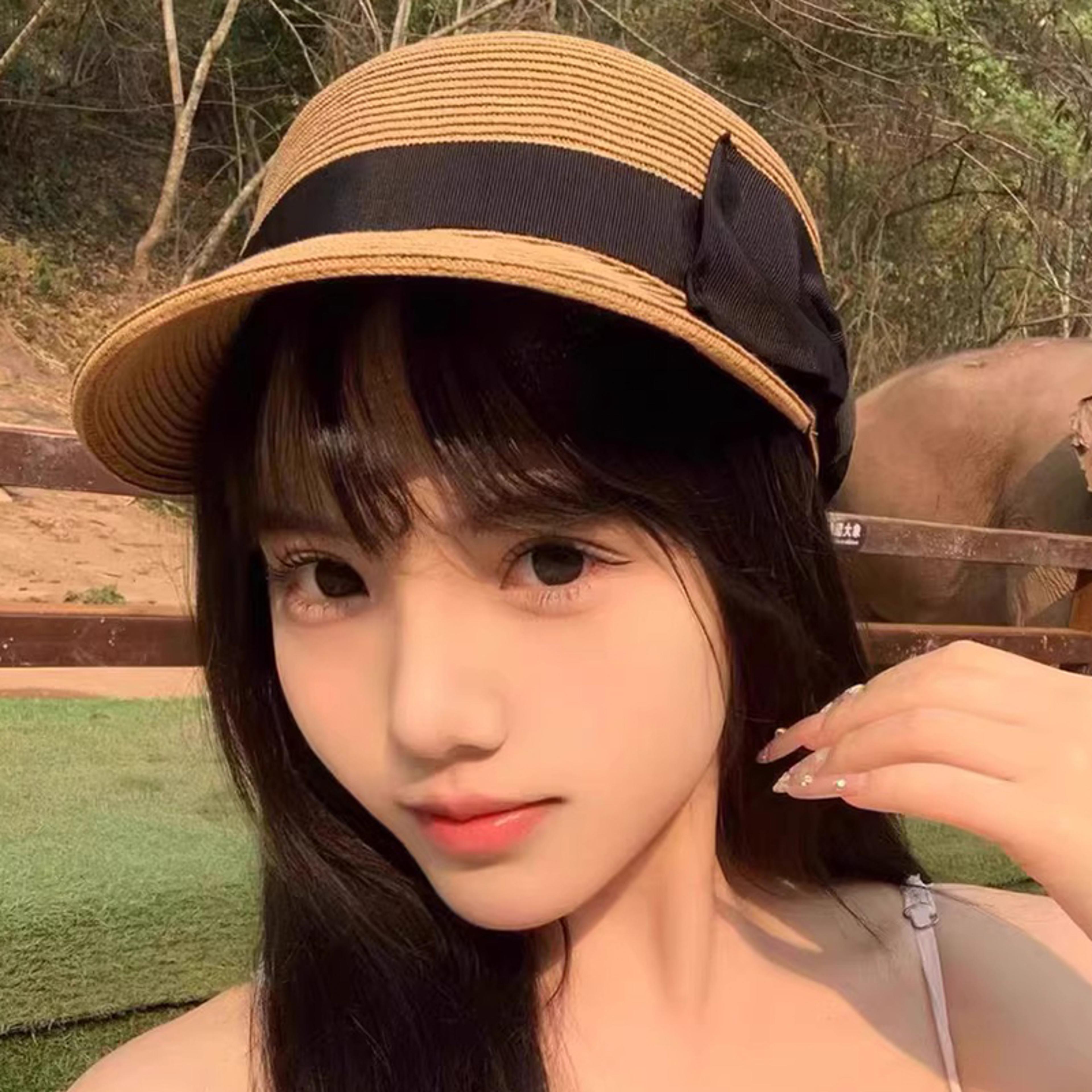 french vintage bow straw sun hat for women breathable beach travel visor