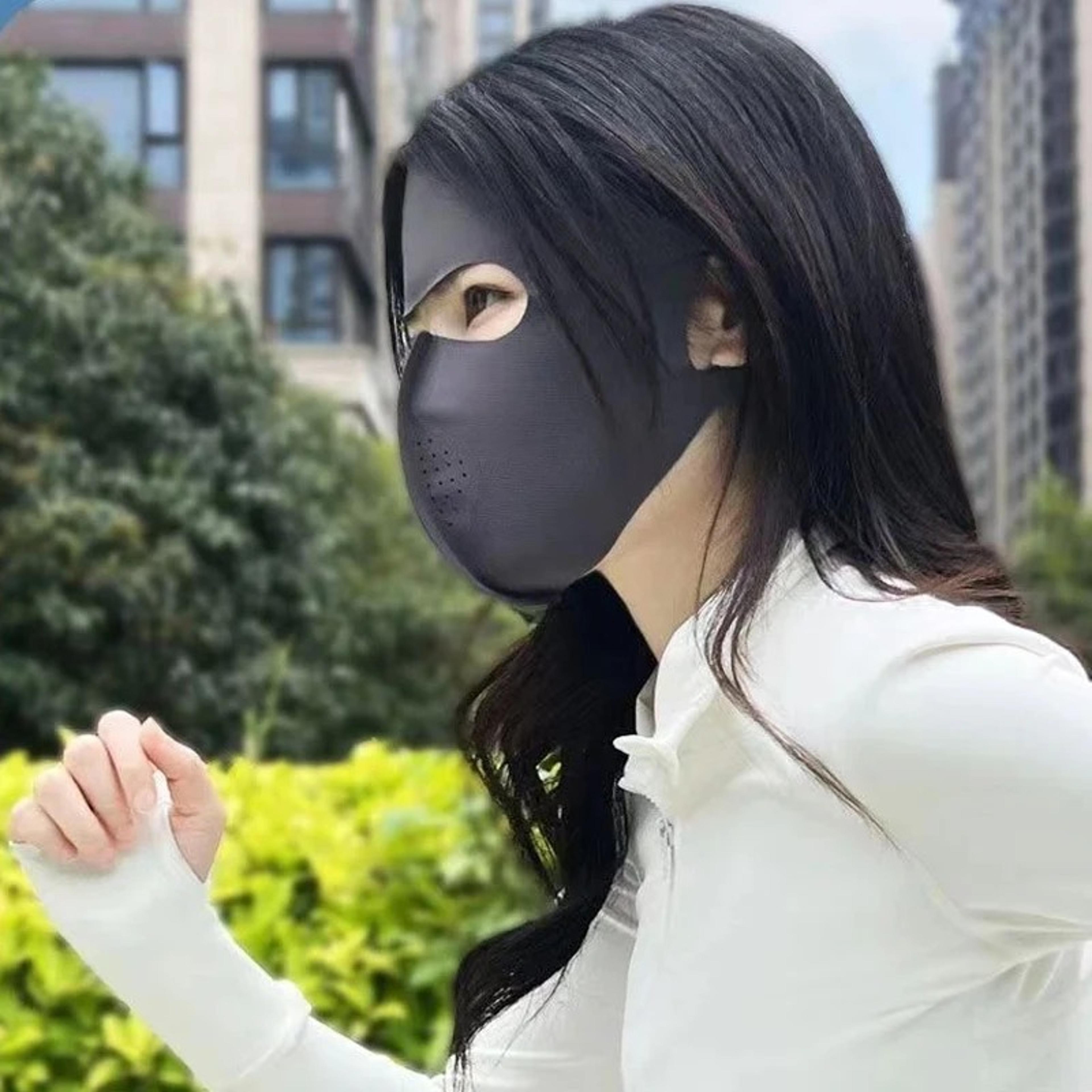 cooling face mask with uv protection breathable ice silk summer face cover for cycling & outdoor activities