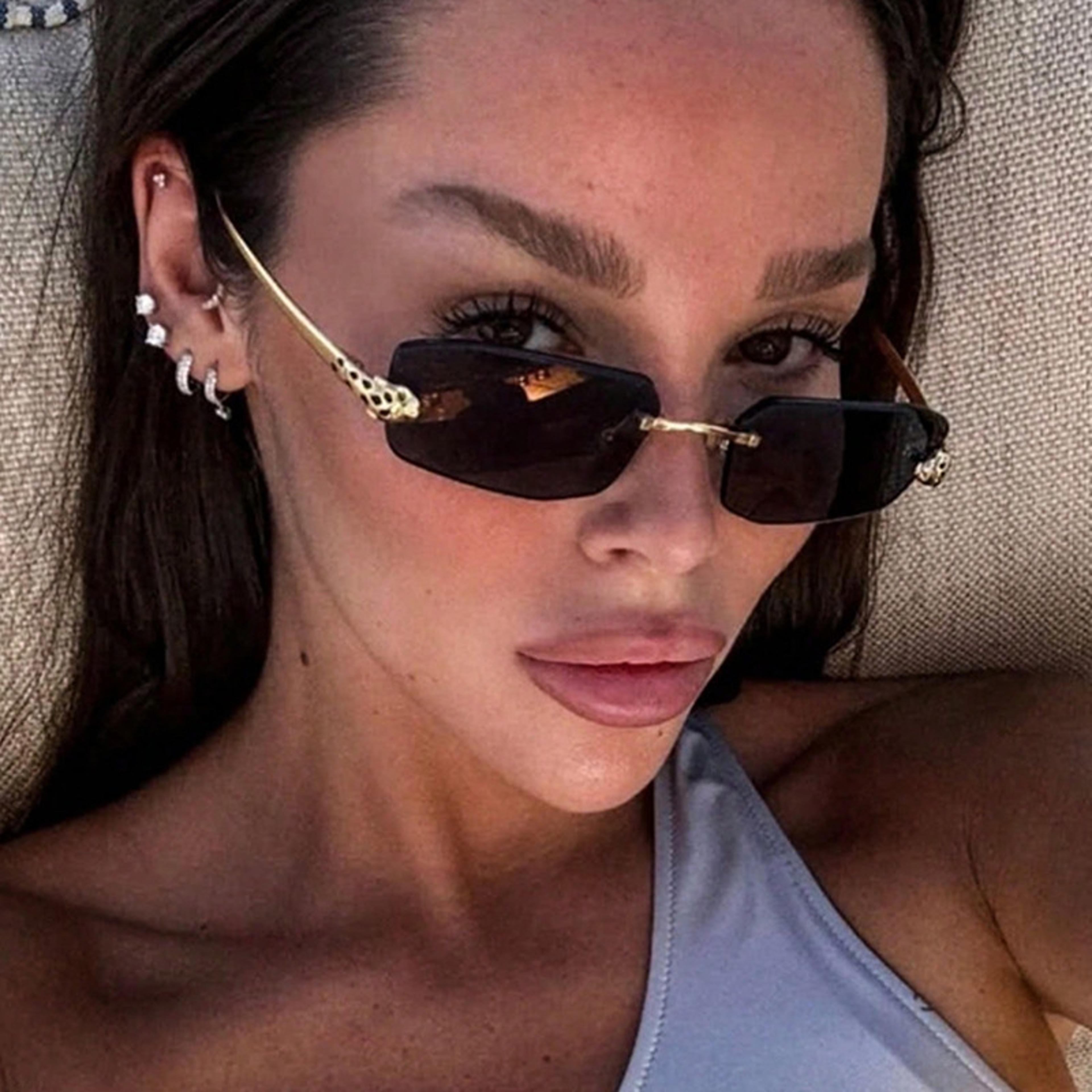women's sunglasses frameless polygon metal shades for everyday style