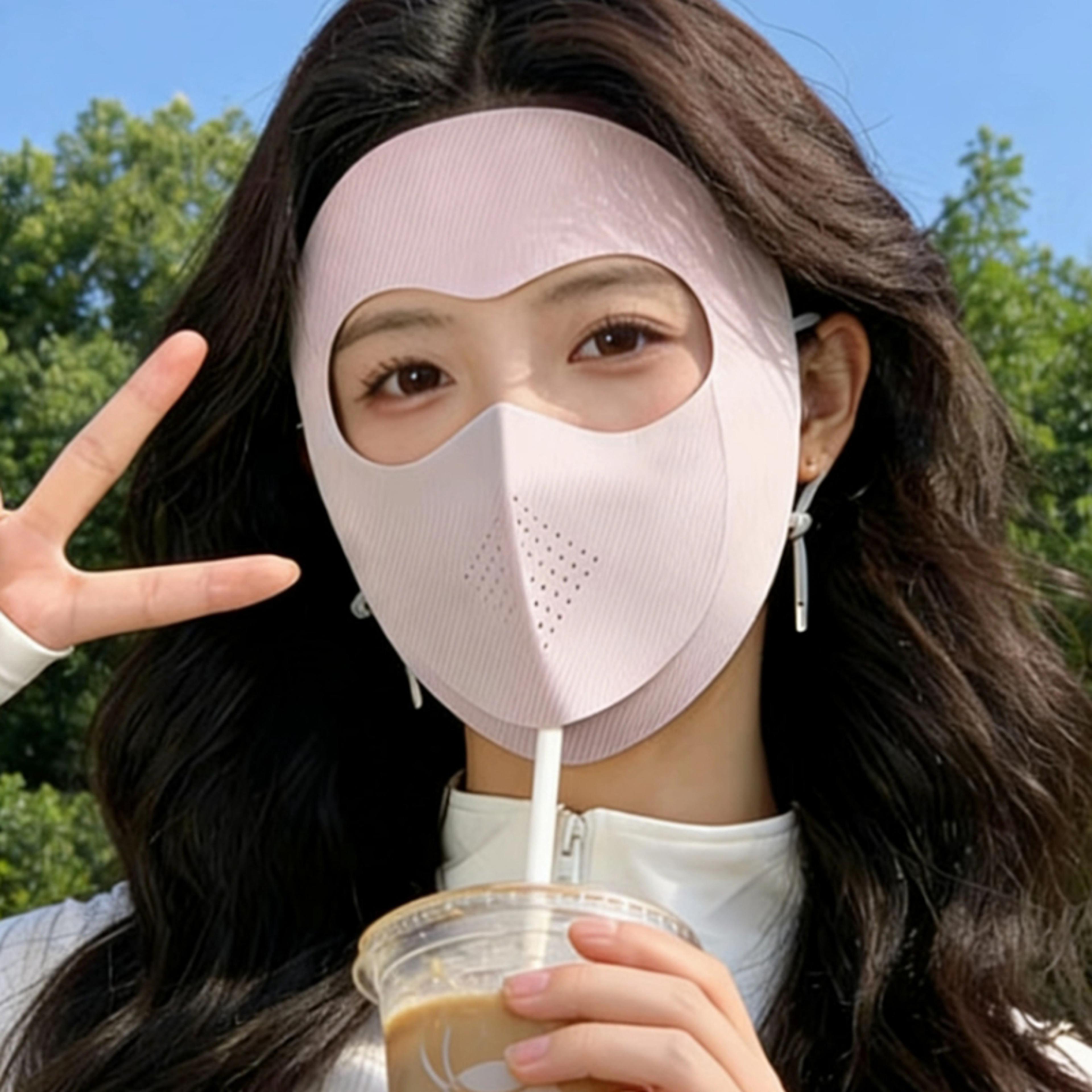 summer uv face mask breathable full face sun protection cover for women